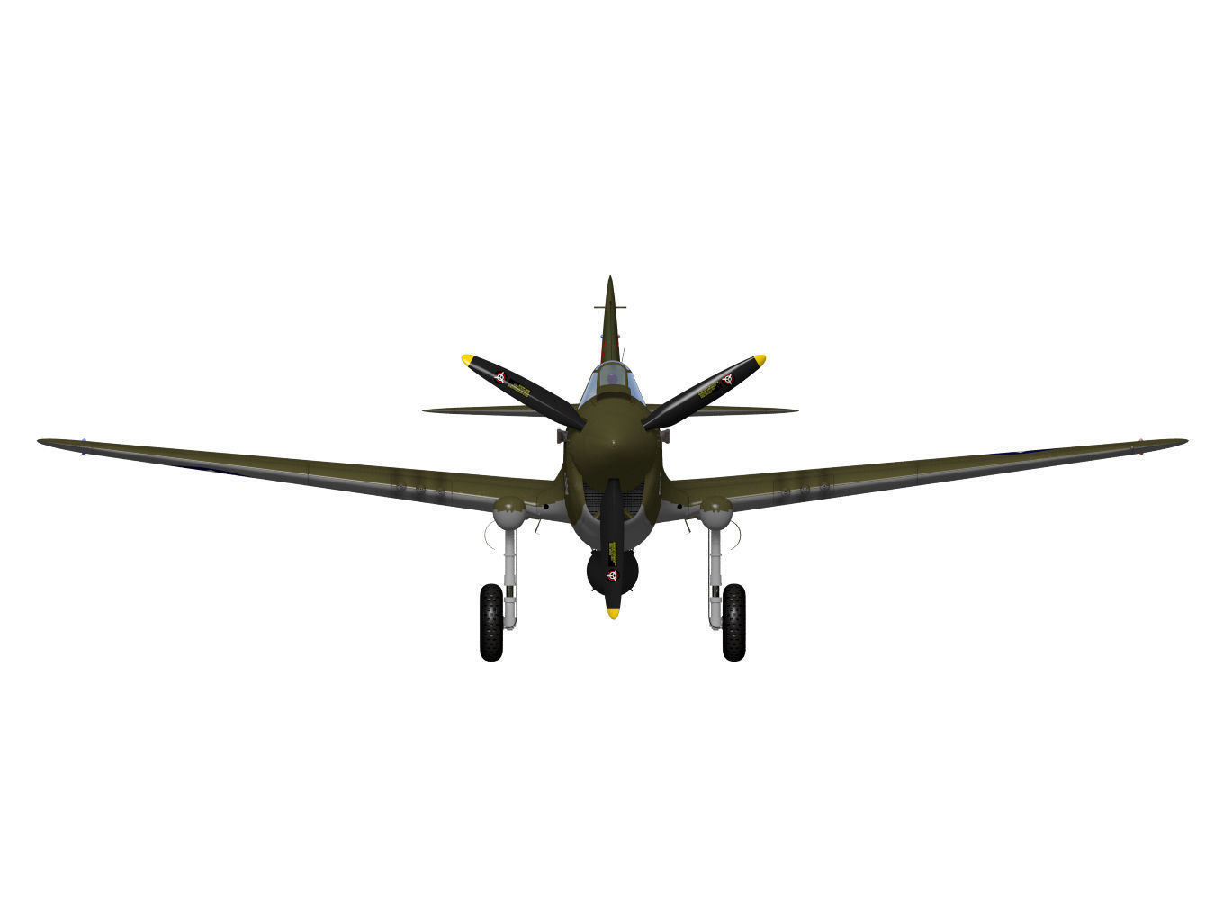 Curtiss P-40N Warhawk 3D model_11