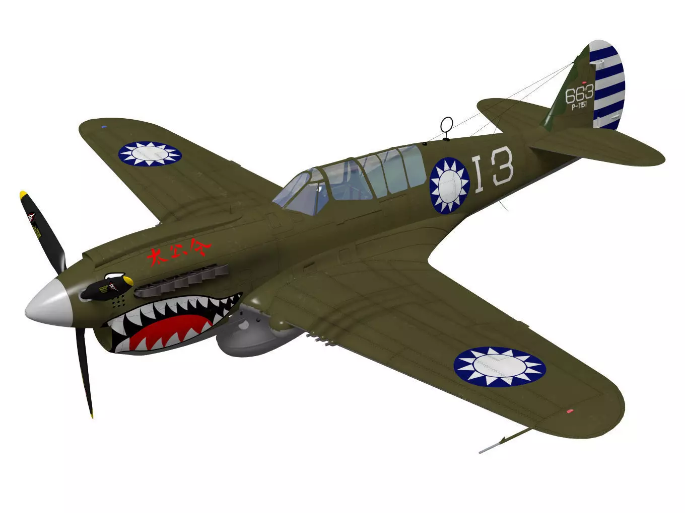 Curtiss P-40N5 Warhawk 3D model