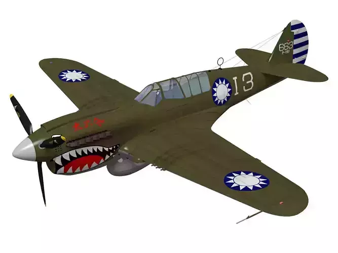 Curtiss P-40N5 Warhawk 3D model