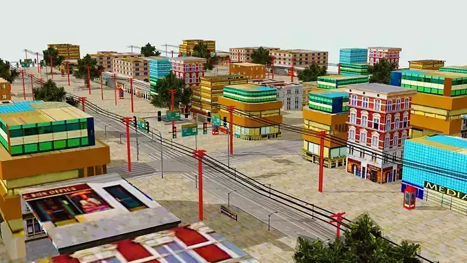 Low Poly Street Assets Low-poly 3D model