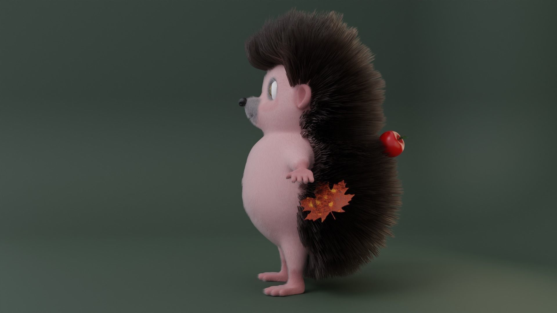 Hedgehog cartoon 3D model_3