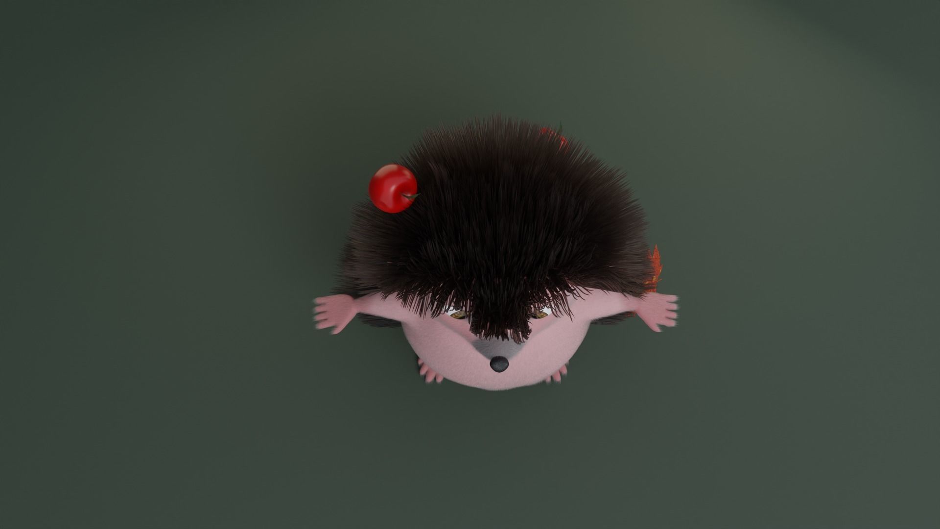 Hedgehog cartoon 3D model_4