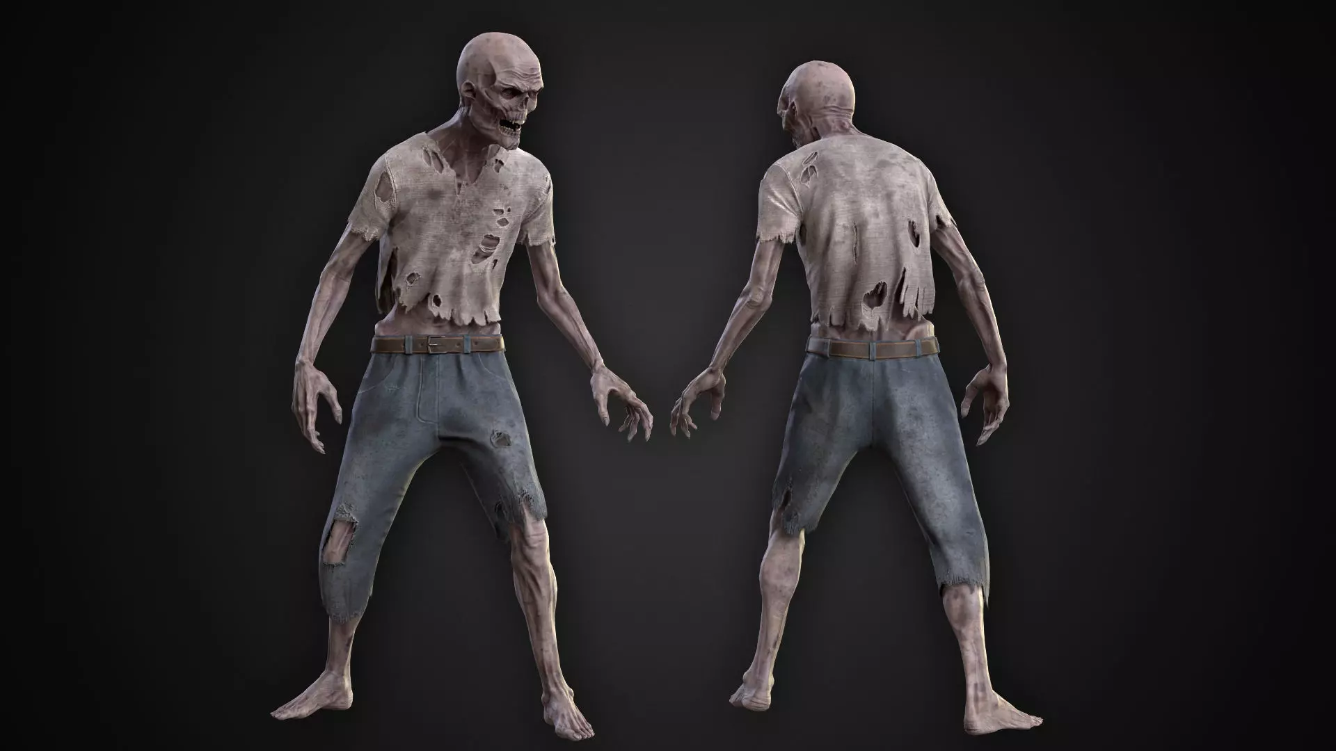 Zombie Ghoul Low-poly 3D model