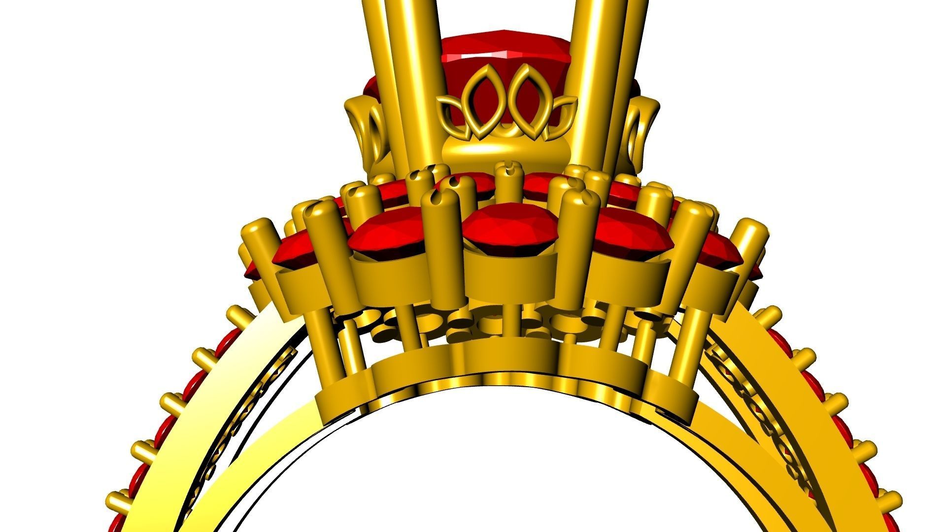 two row diamond engagement ring stl verified 3D print model_18
