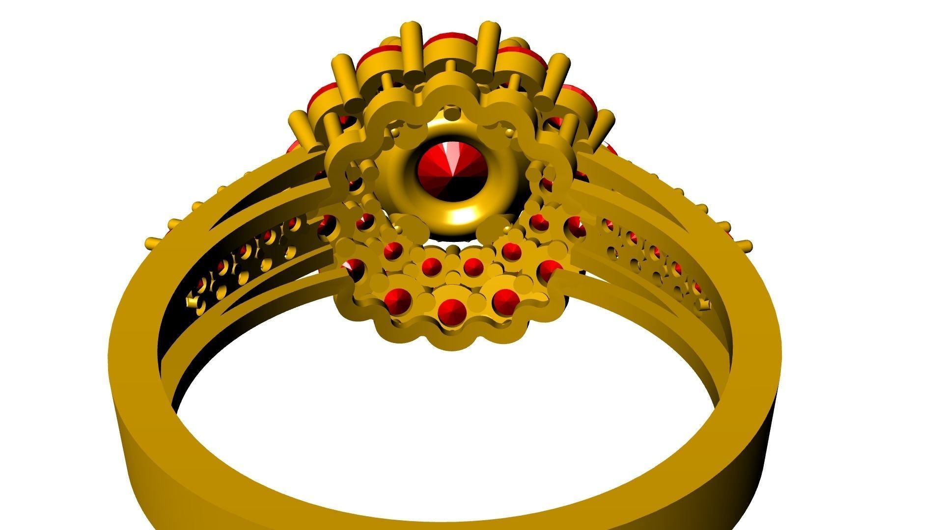 two row diamond engagement ring stl verified 3D print model_12