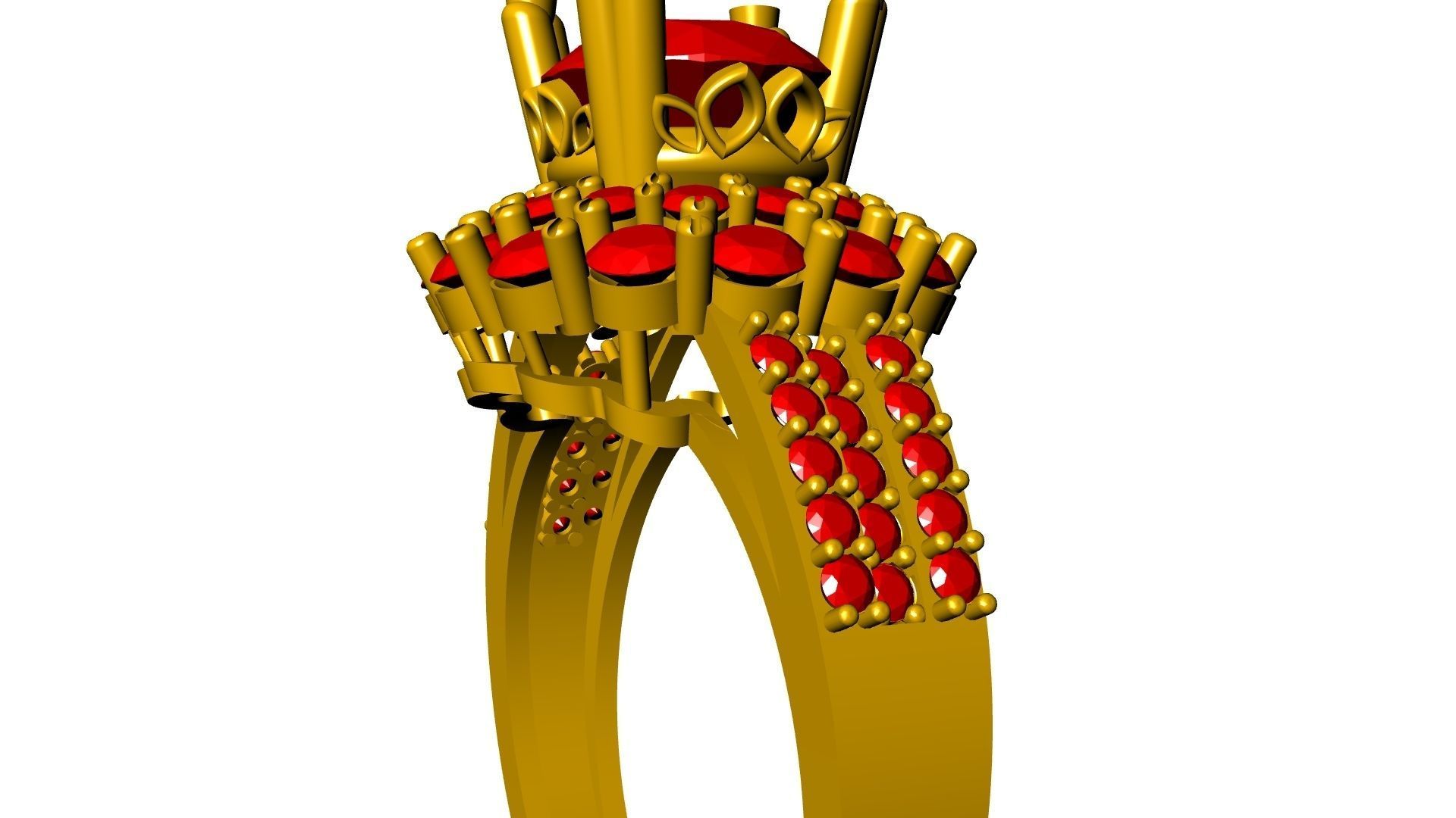 two row diamond engagement ring stl verified 3D print model_9