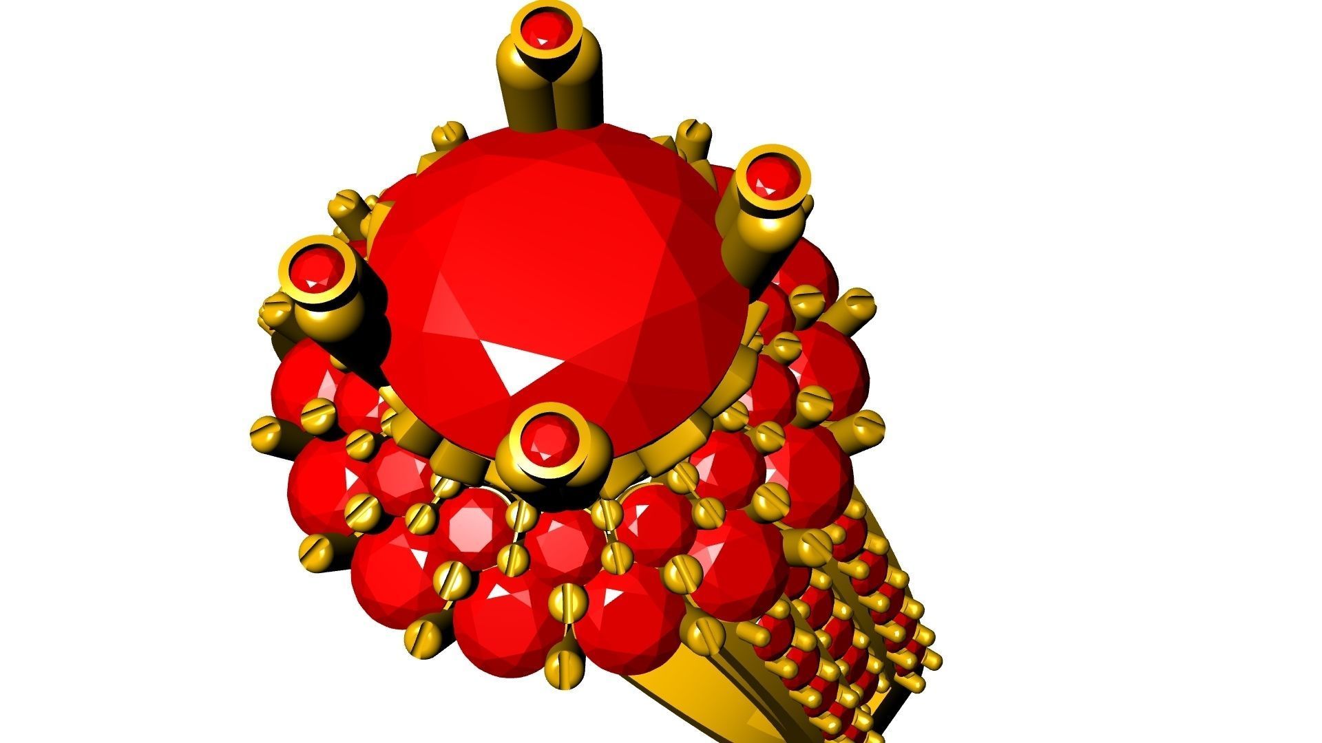 two row diamond engagement ring stl verified 3D print model_16