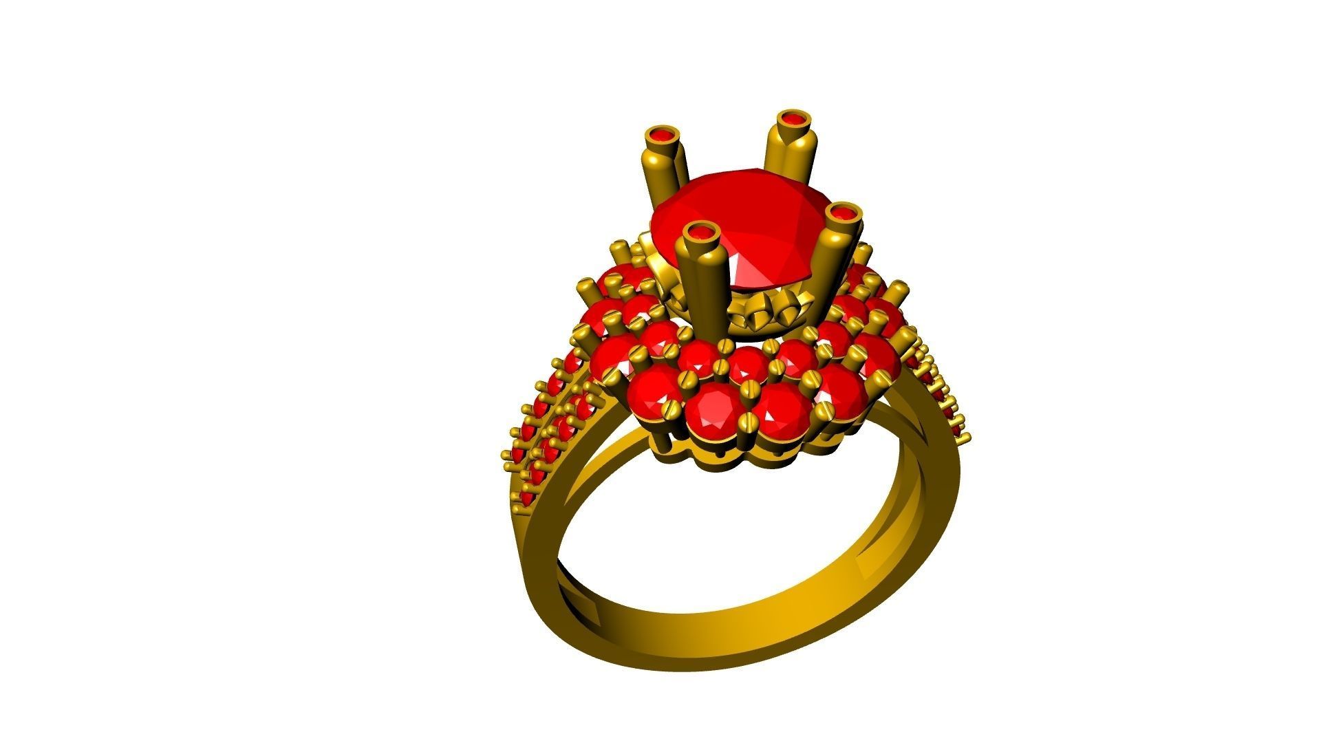 two row diamond engagement ring stl verified 3D print model_14