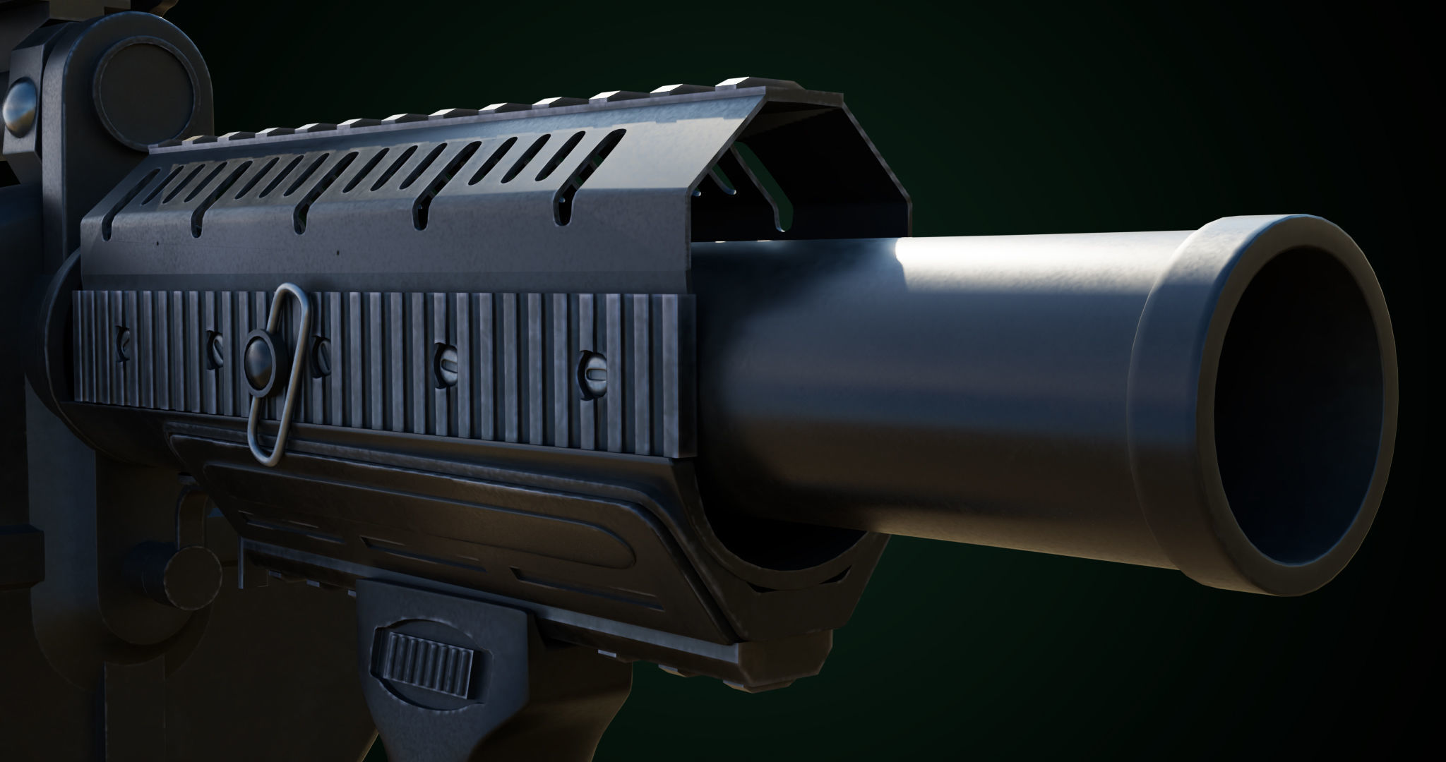Grenade Launcher Gun All PBR Unity UE Textures Included Low-poly 3D model_25