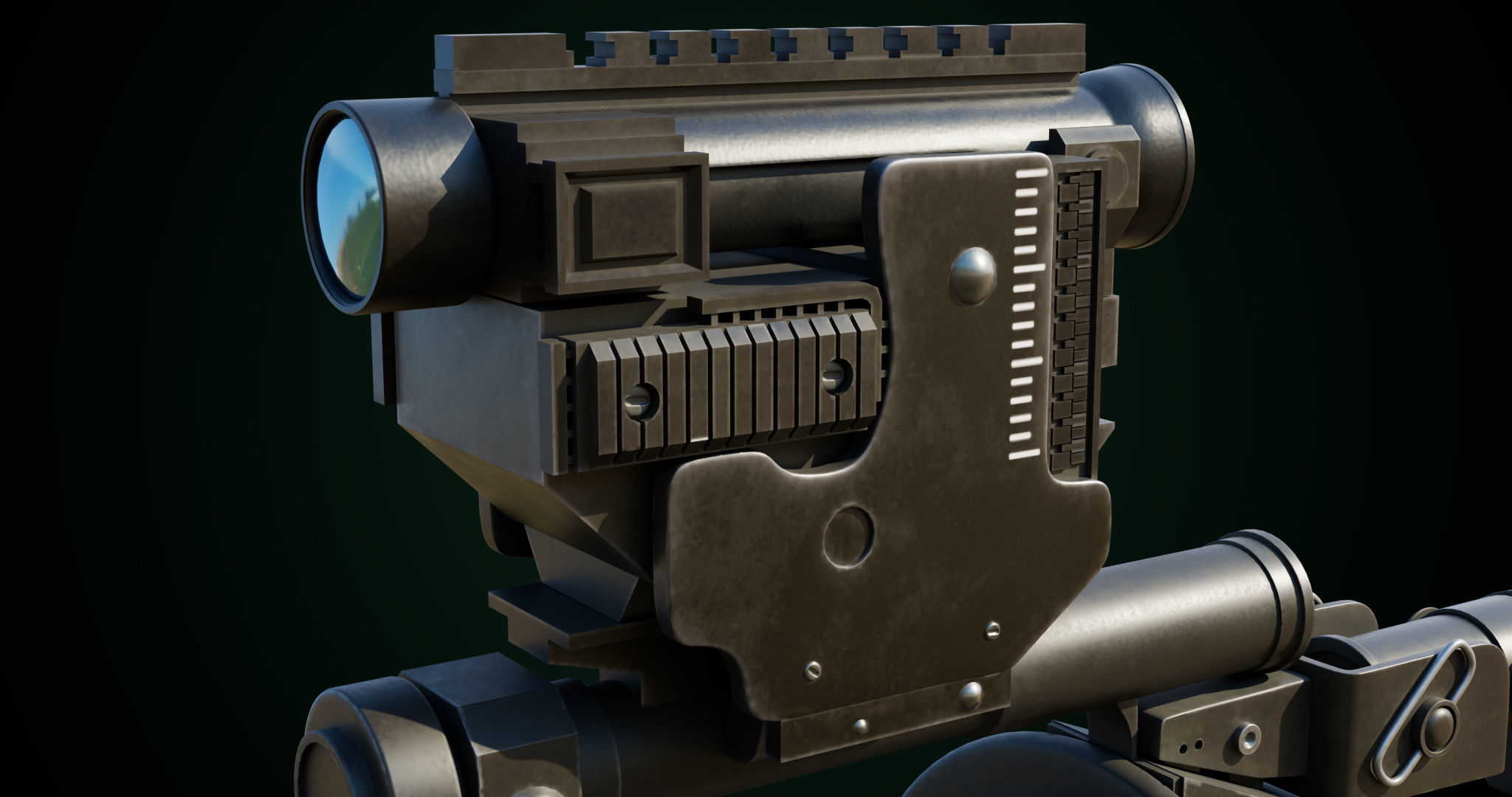 Grenade Launcher Gun All PBR Unity UE Textures Included Low-poly 3D model_12