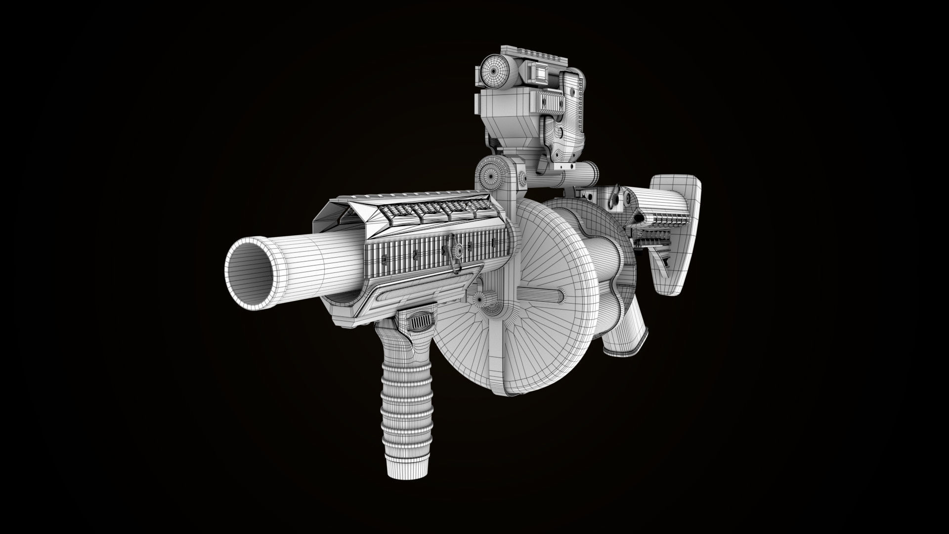 Grenade Launcher Gun All PBR Unity UE Textures Included Low-poly 3D model_37