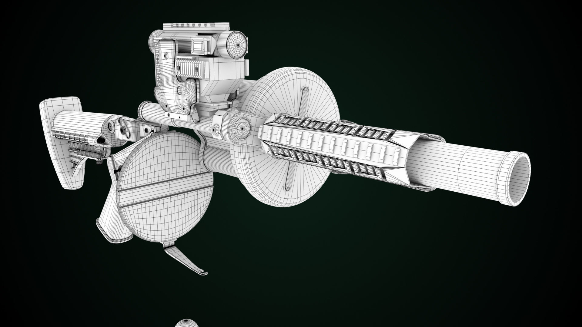 Grenade Launcher Gun All PBR Unity UE Textures Included Low-poly 3D model_30