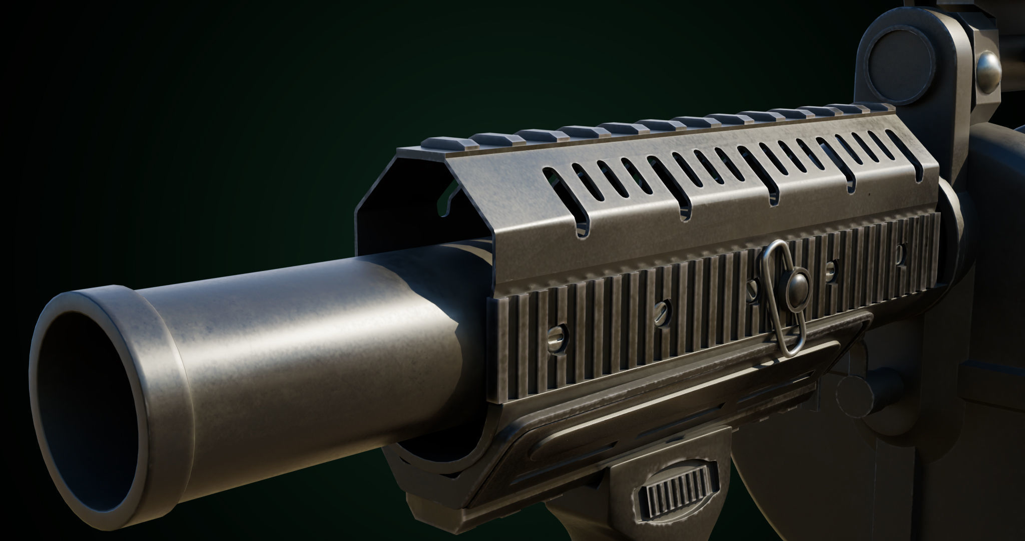 Grenade Launcher Gun All PBR Unity UE Textures Included Low-poly 3D model_15