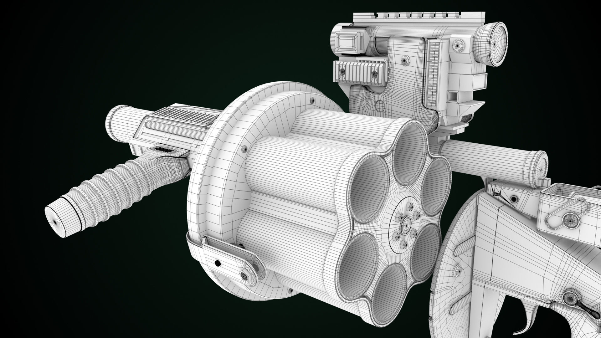 Grenade Launcher Gun All PBR Unity UE Textures Included Low-poly 3D model_32