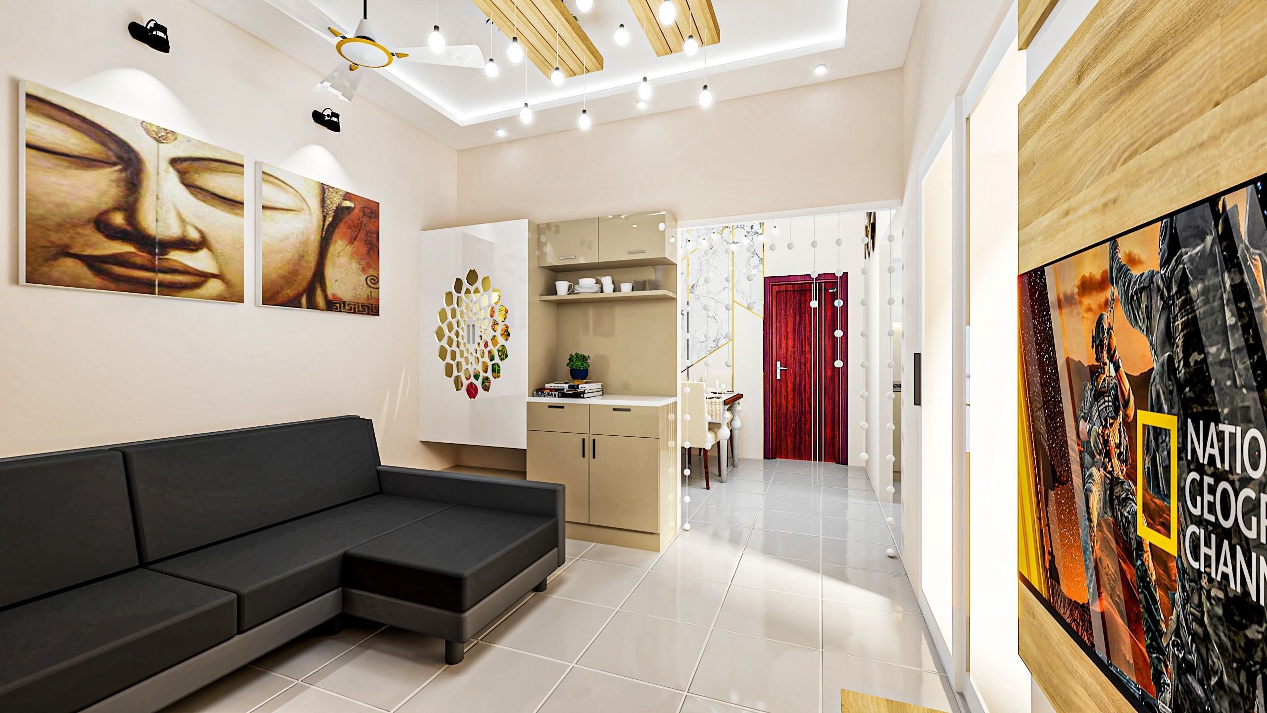 3BHK Flat 3D model_9