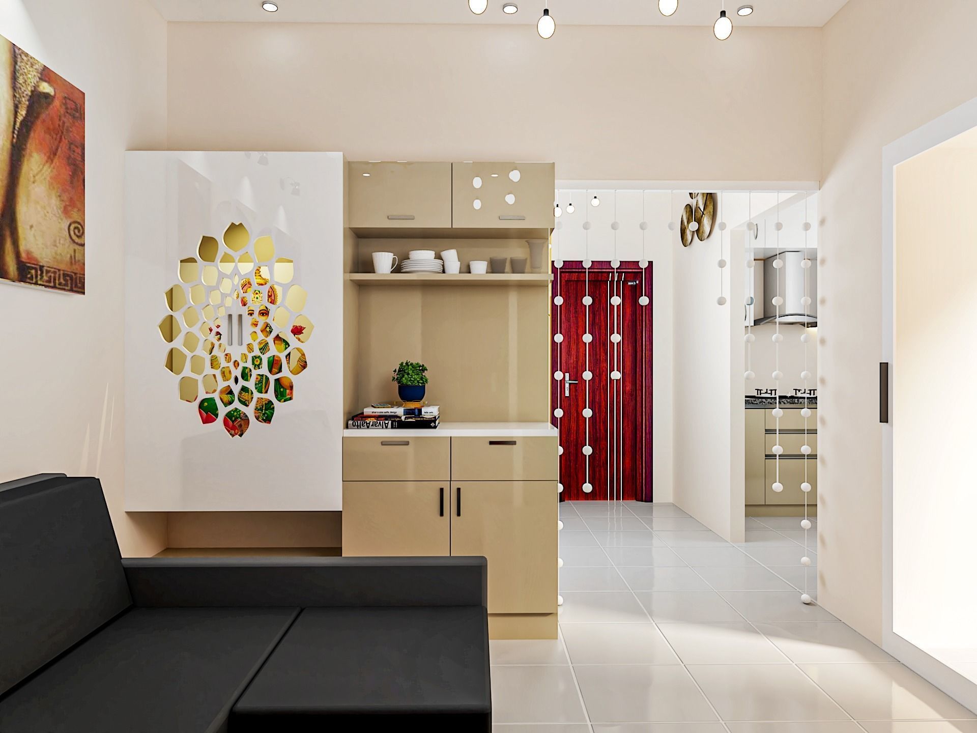 3BHK Flat 3D model_11