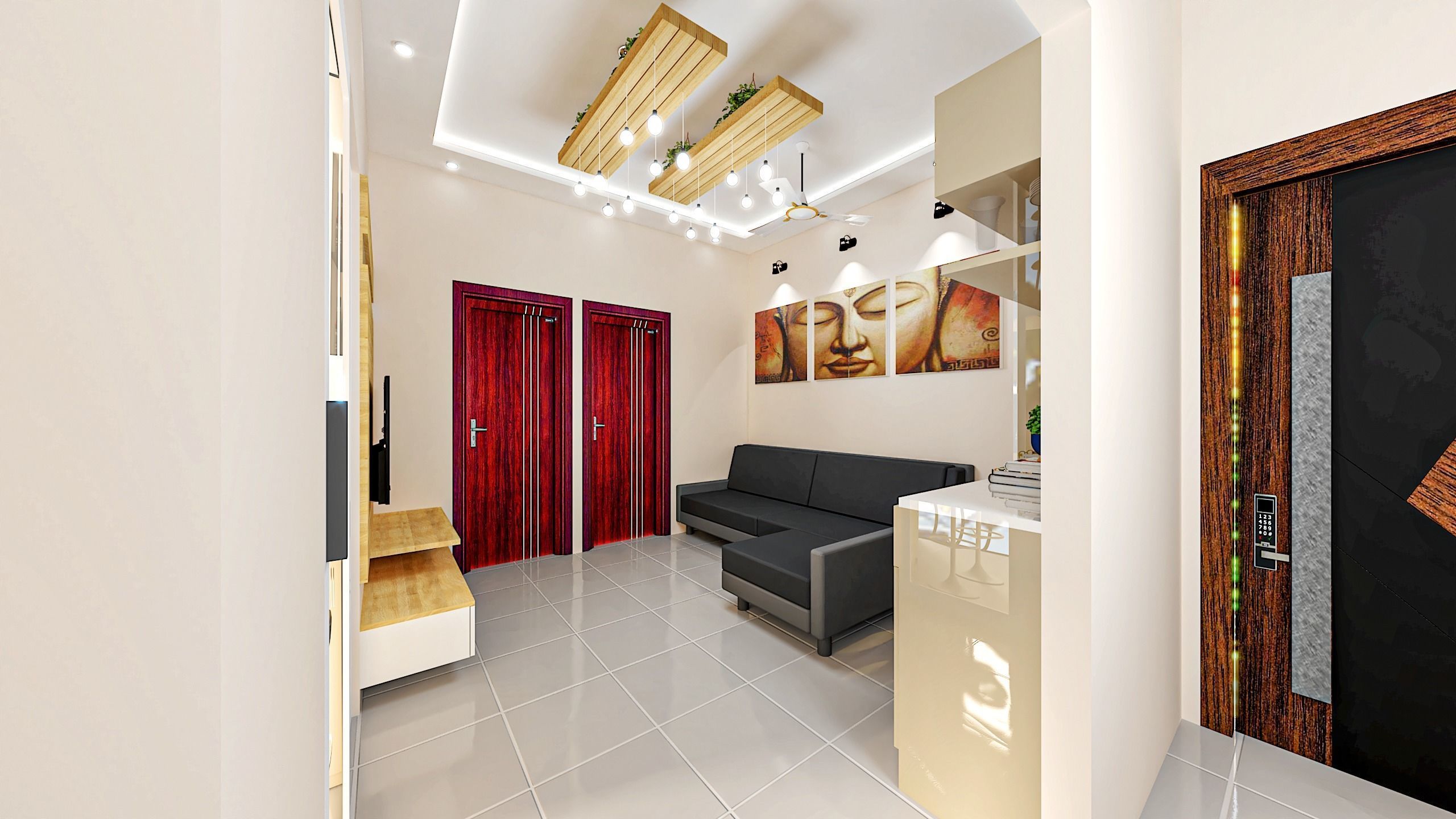 3BHK Flat 3D model_8