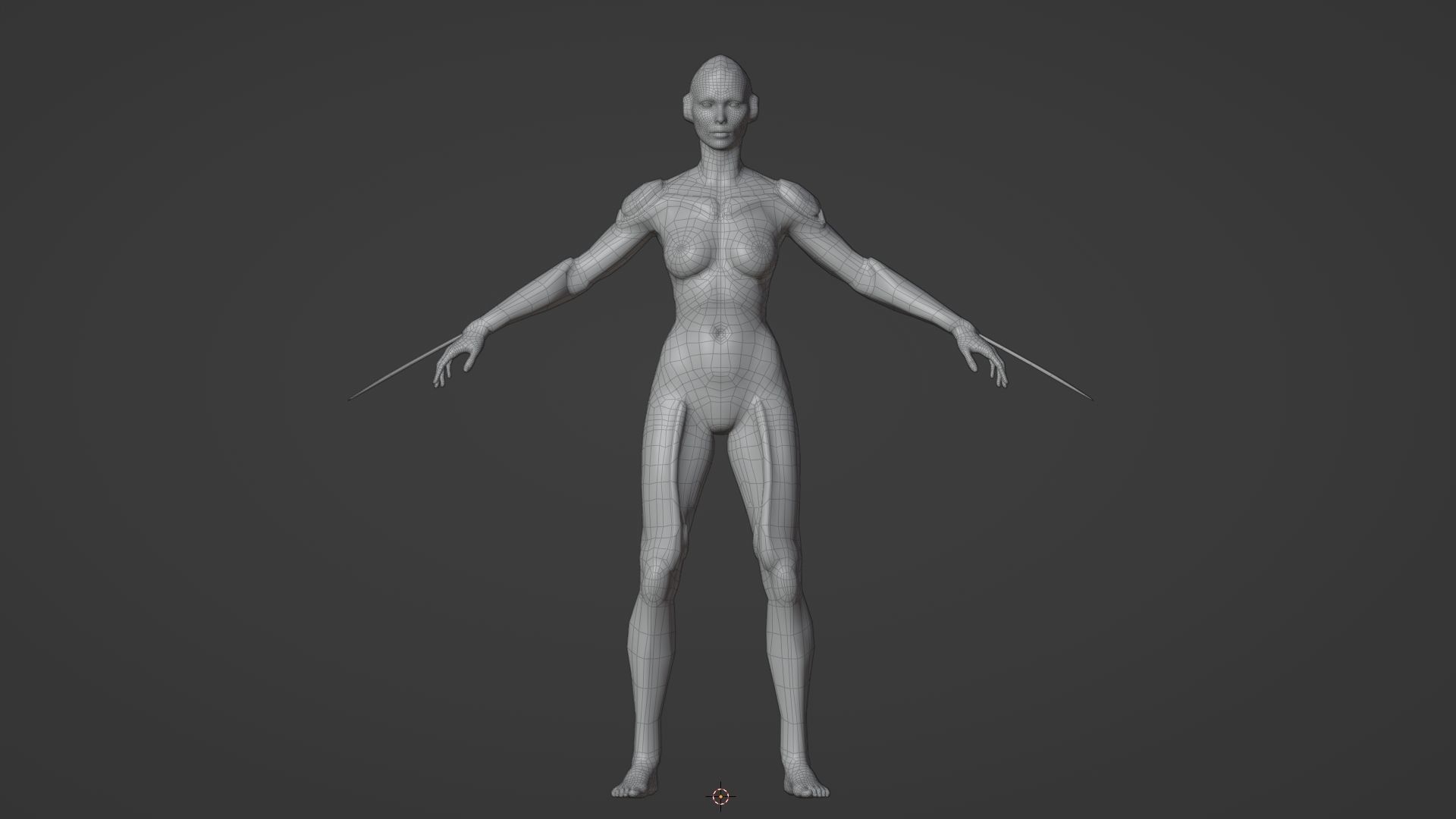 Cybernetic girl rigged 2 skin versions low poly Low-poly 3D model_14
