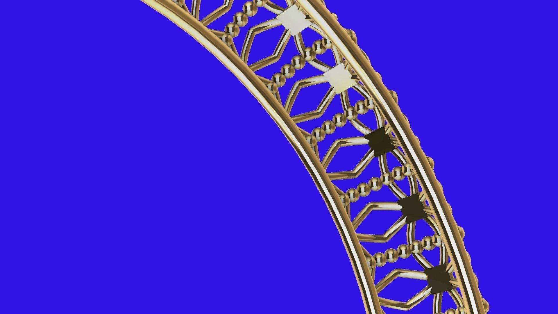 jali milgrain designer bangle stl verified 3D print model_7