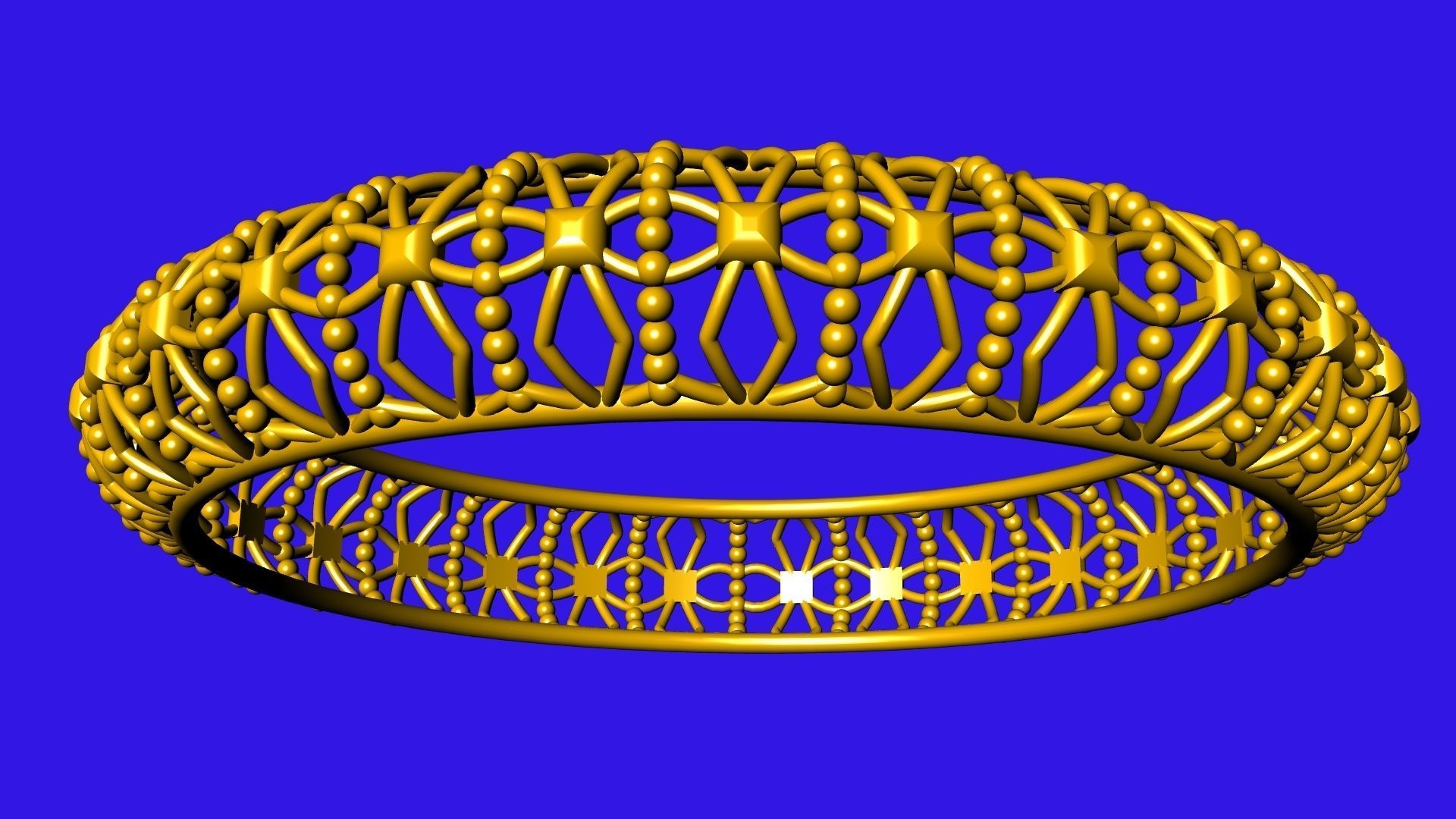 jali milgrain designer bangle stl verified 3D print model_18