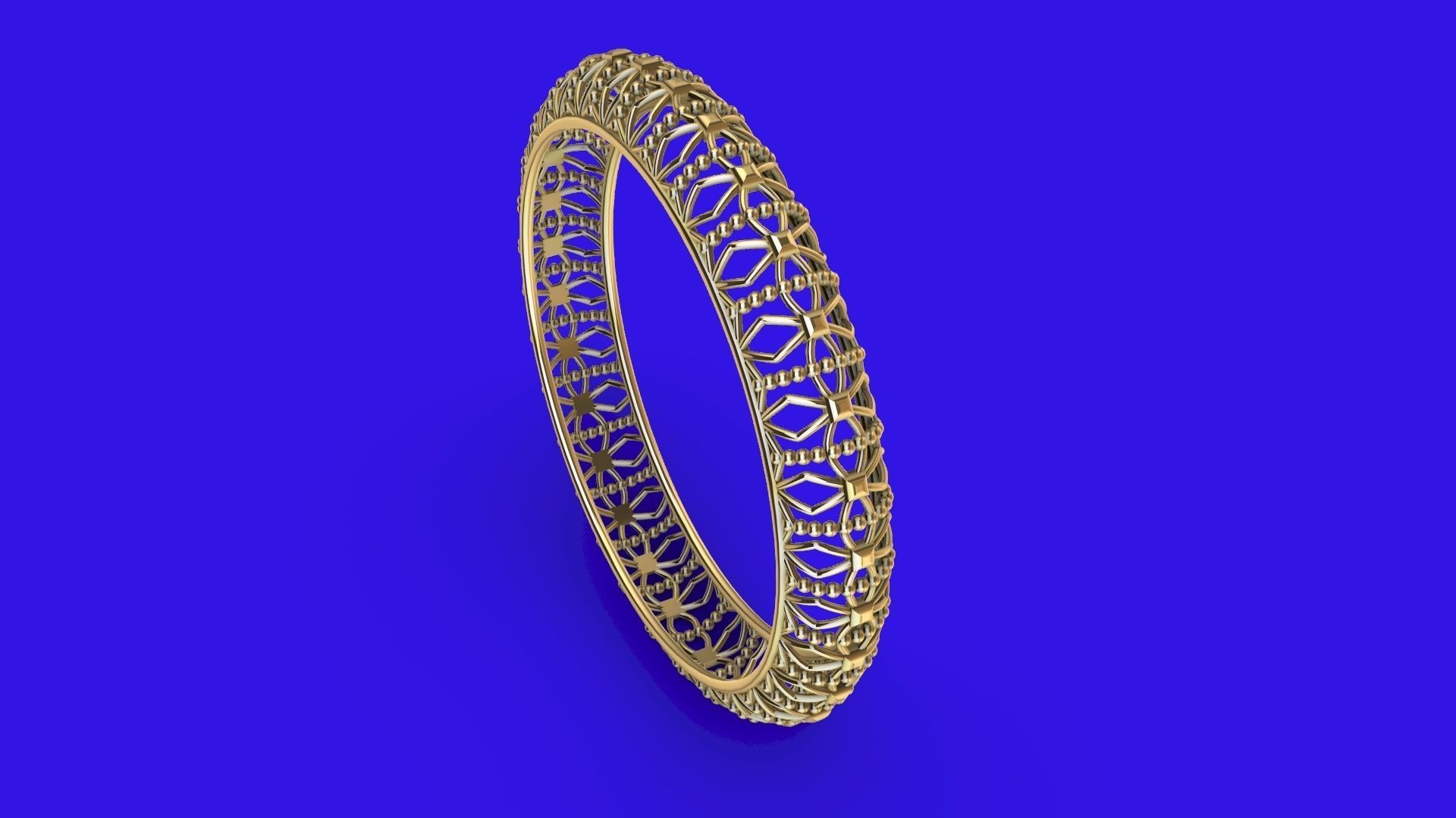 jali milgrain designer bangle stl verified 3D print model_2