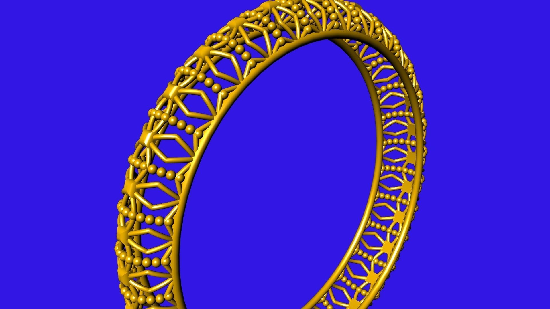 jali milgrain designer bangle stl verified 3D print model_20