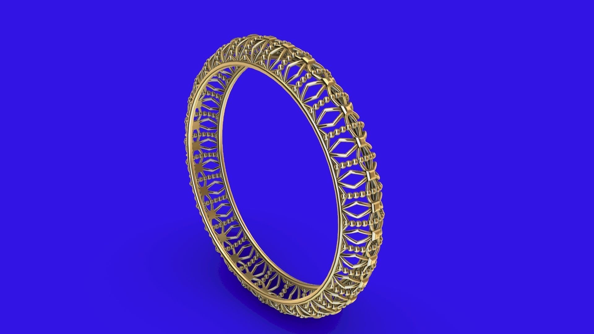 jali milgrain designer bangle stl verified 3D print model_10