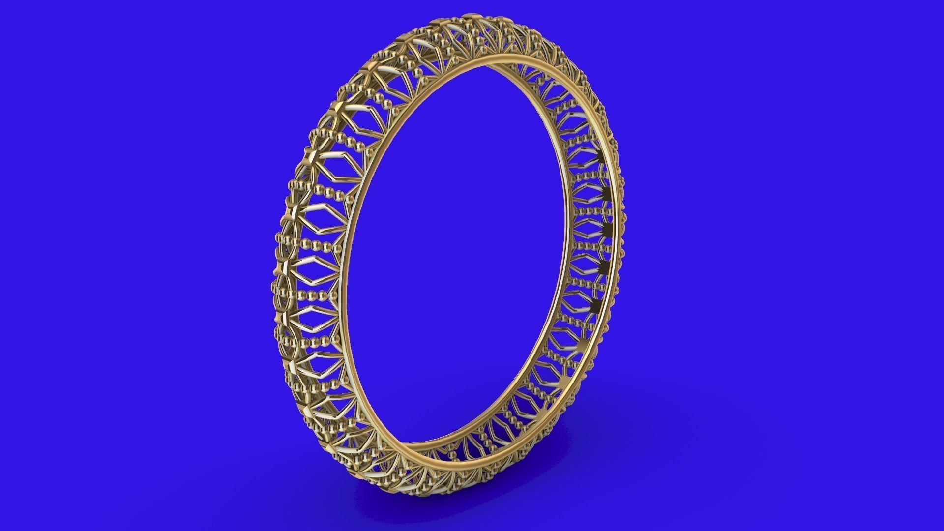 jali milgrain designer bangle stl verified 3D print model_3