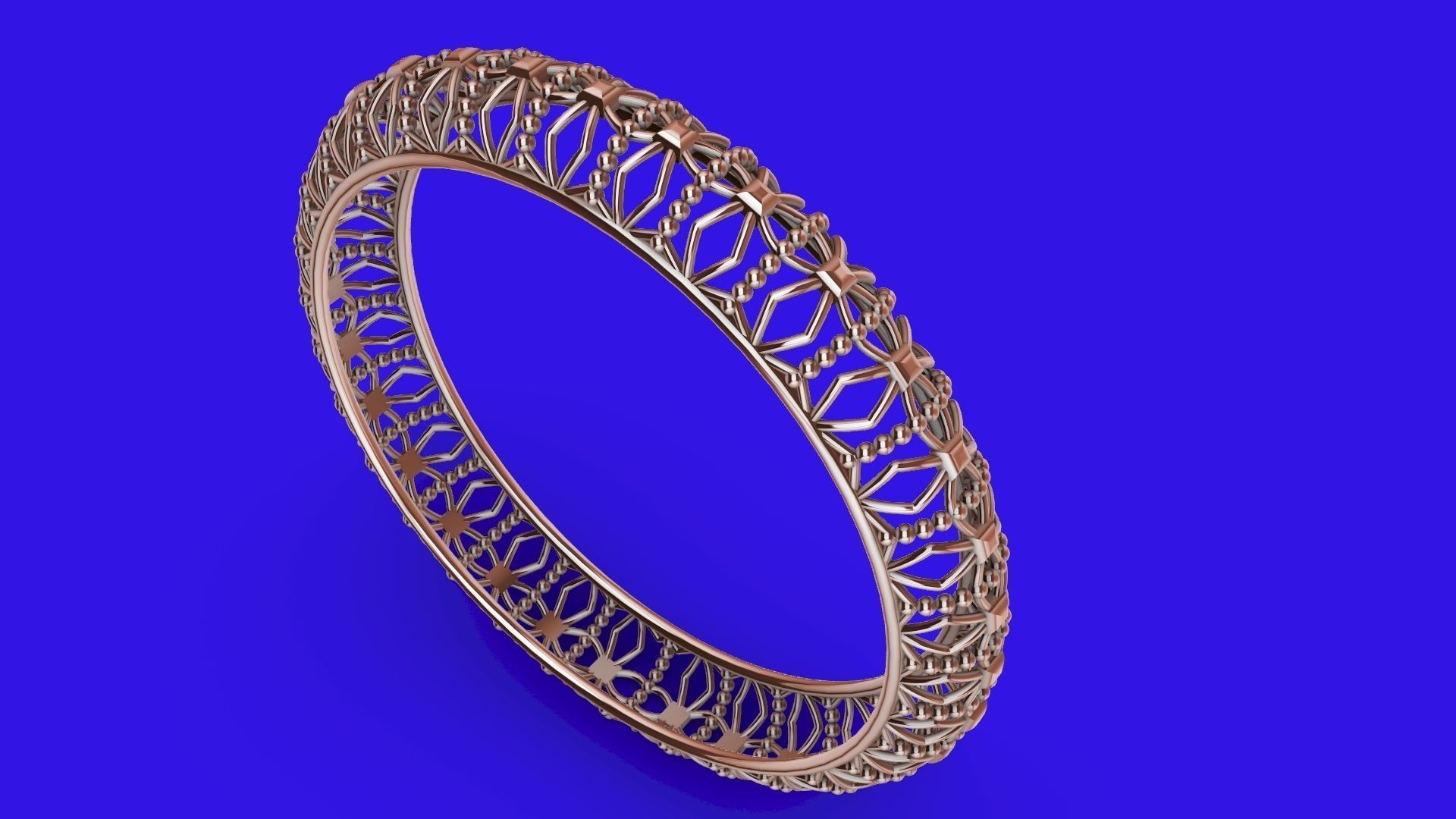 jali milgrain designer bangle stl verified 3D print model_11
