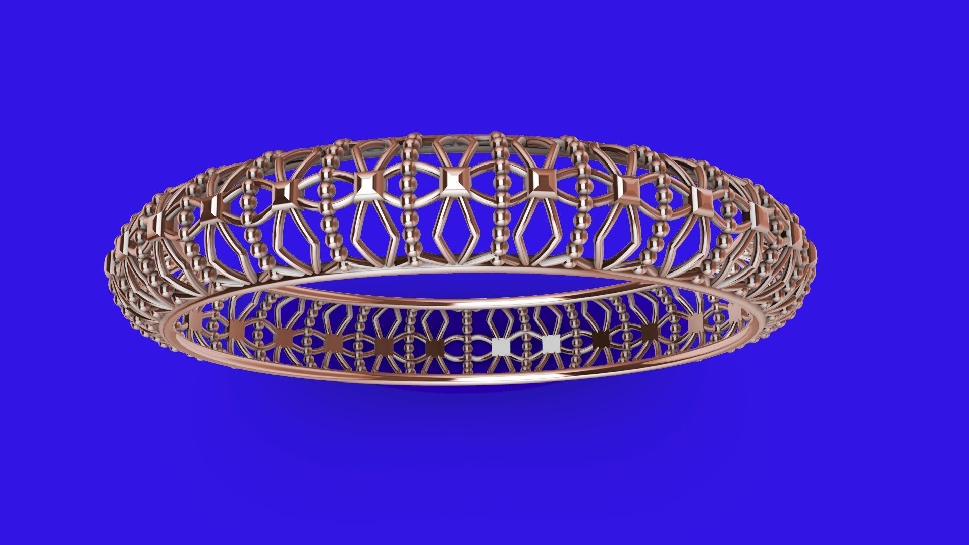 jali milgrain designer bangle stl verified 3D print model_15