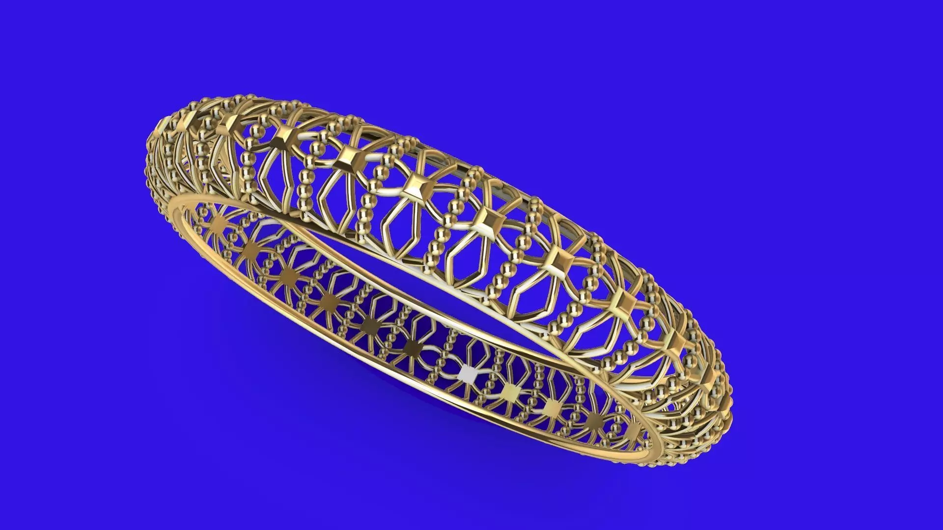 jali milgrain designer bangle stl verified 3D print model_0