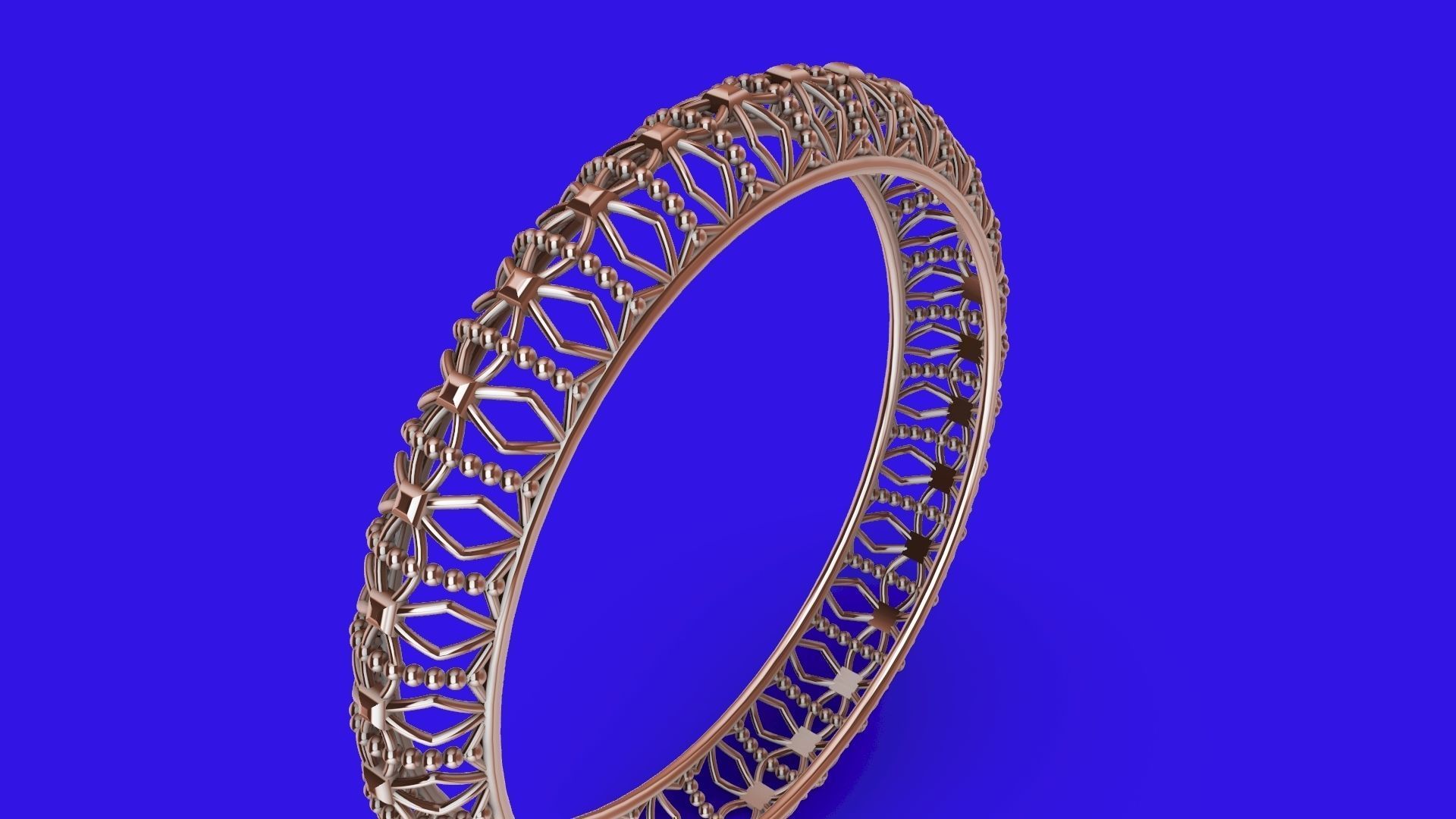 jali milgrain designer bangle stl verified 3D print model_13