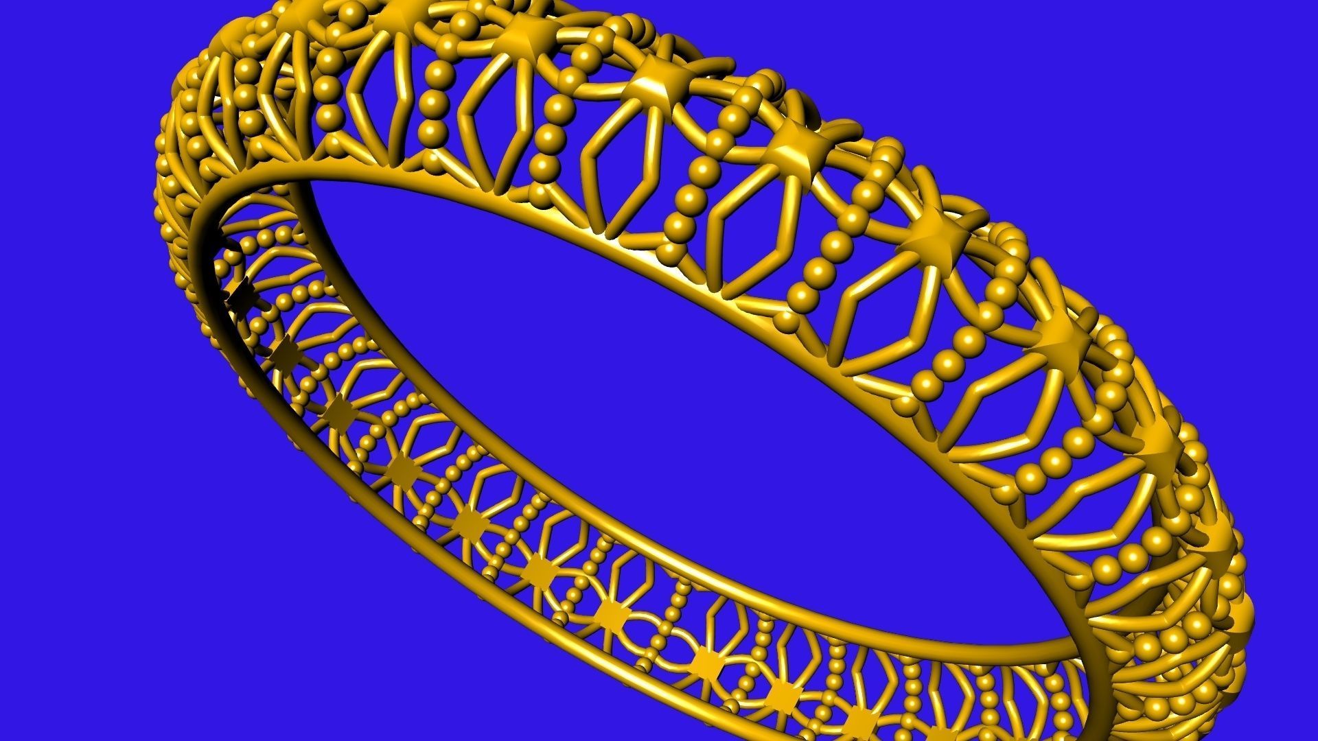 jali milgrain designer bangle stl verified 3D print model_19
