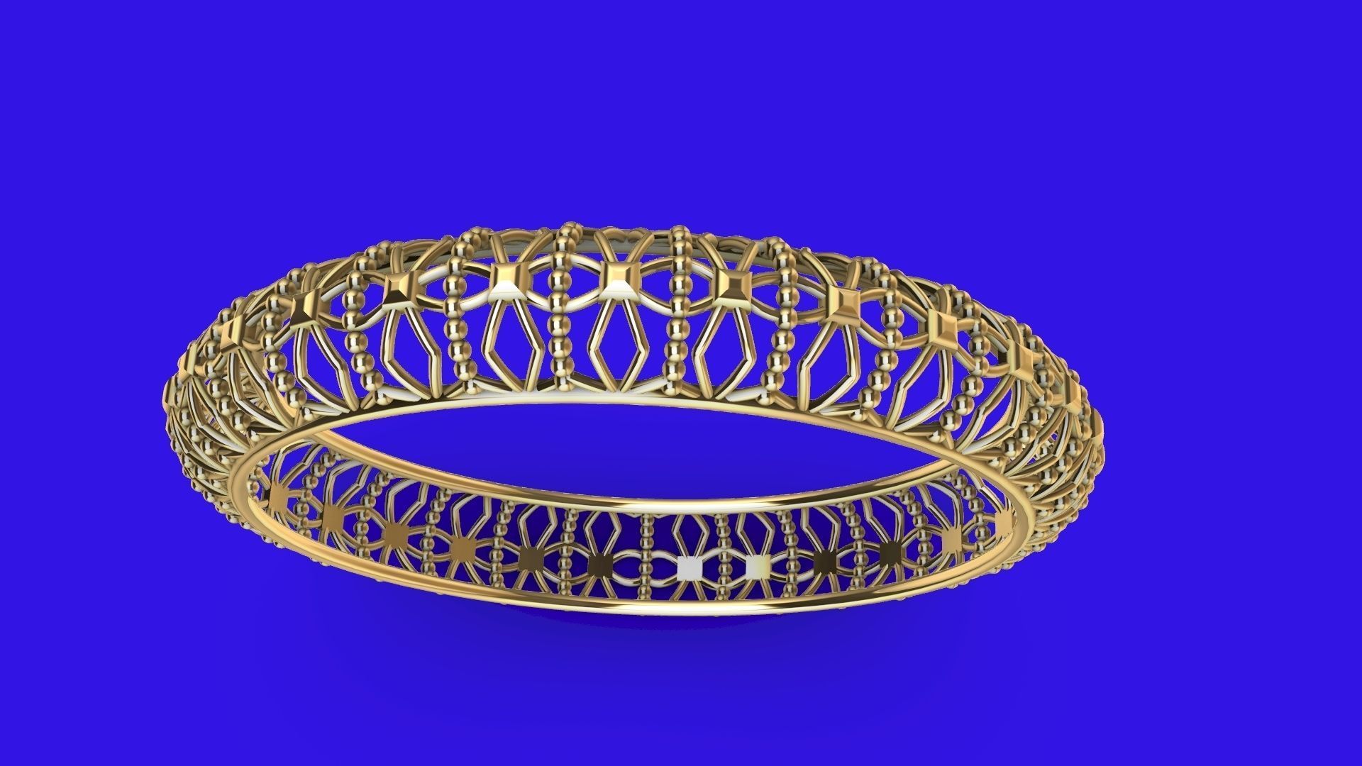 jali milgrain designer bangle stl verified 3D print model_1