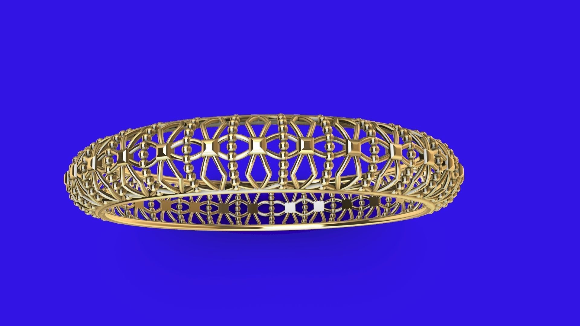 jali milgrain designer bangle stl verified 3D print model_4