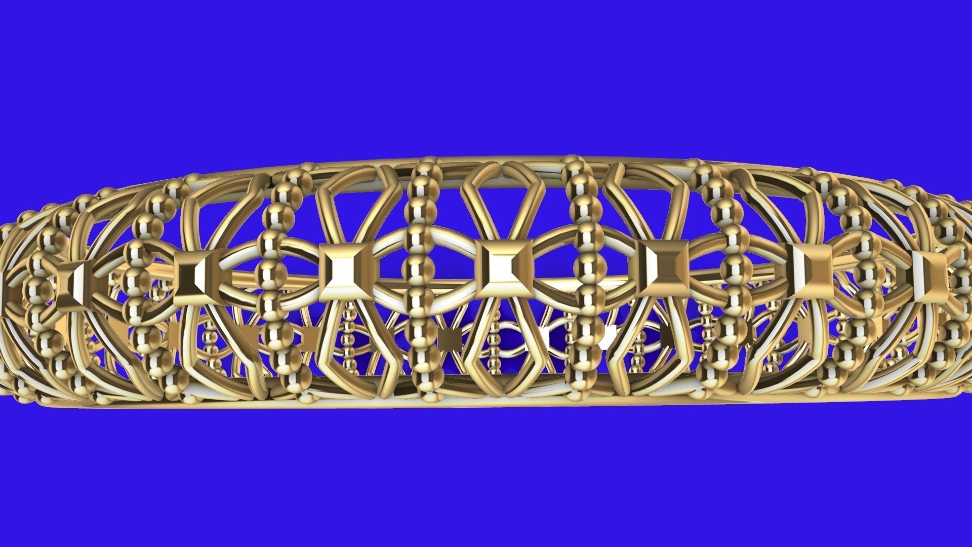 jali milgrain designer bangle stl verified 3D print model_8