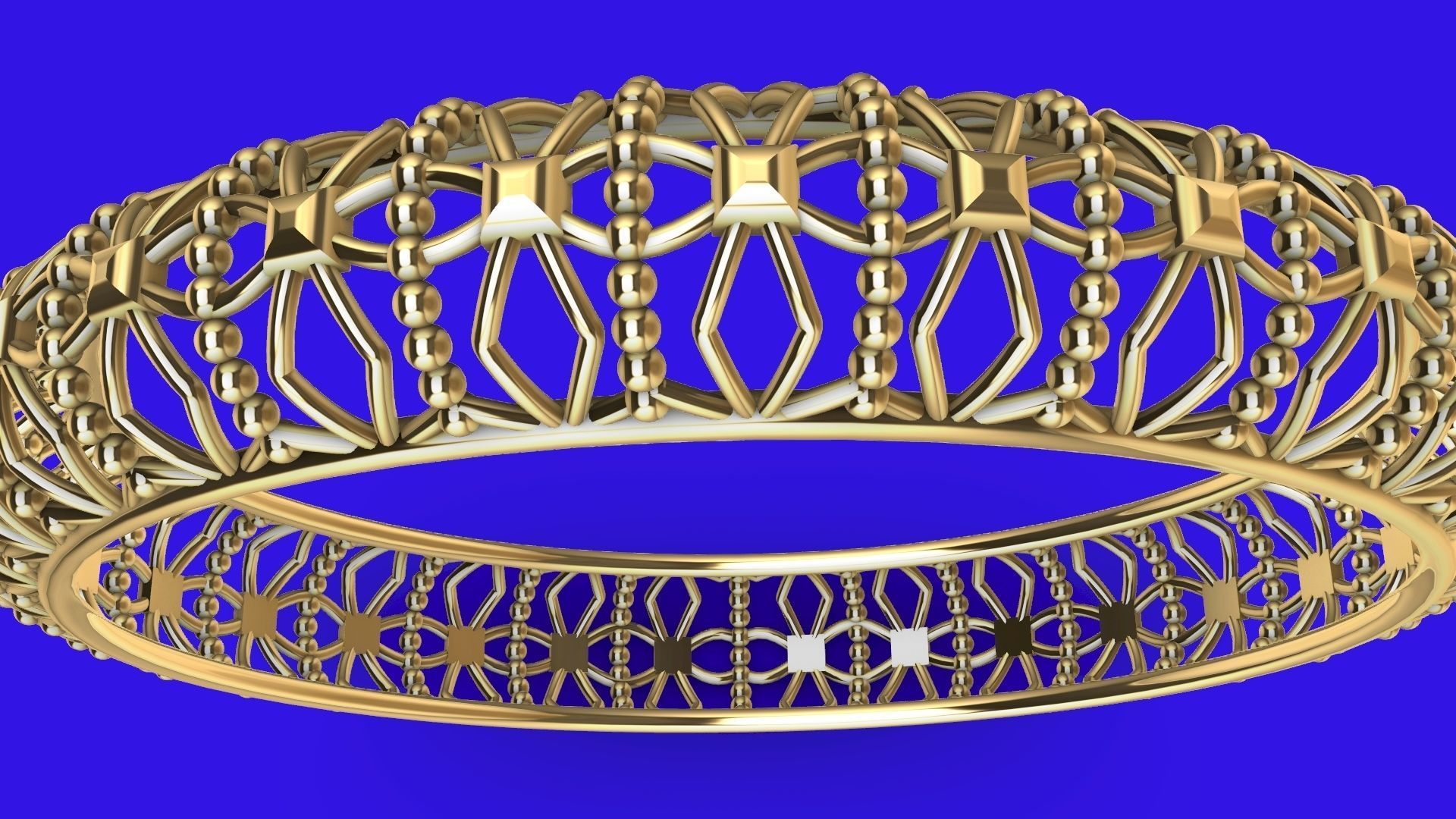 jali milgrain designer bangle stl verified 3D print model_9