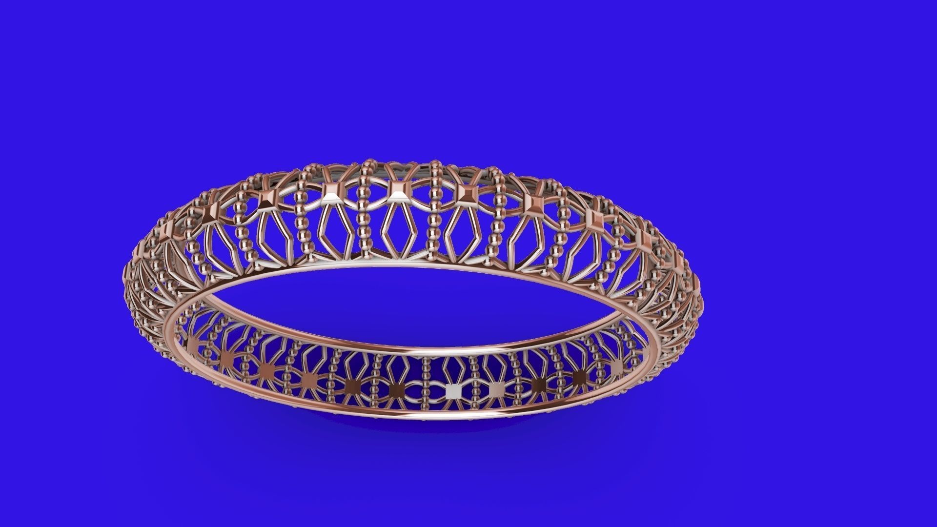 jali milgrain designer bangle stl verified 3D print model_12
