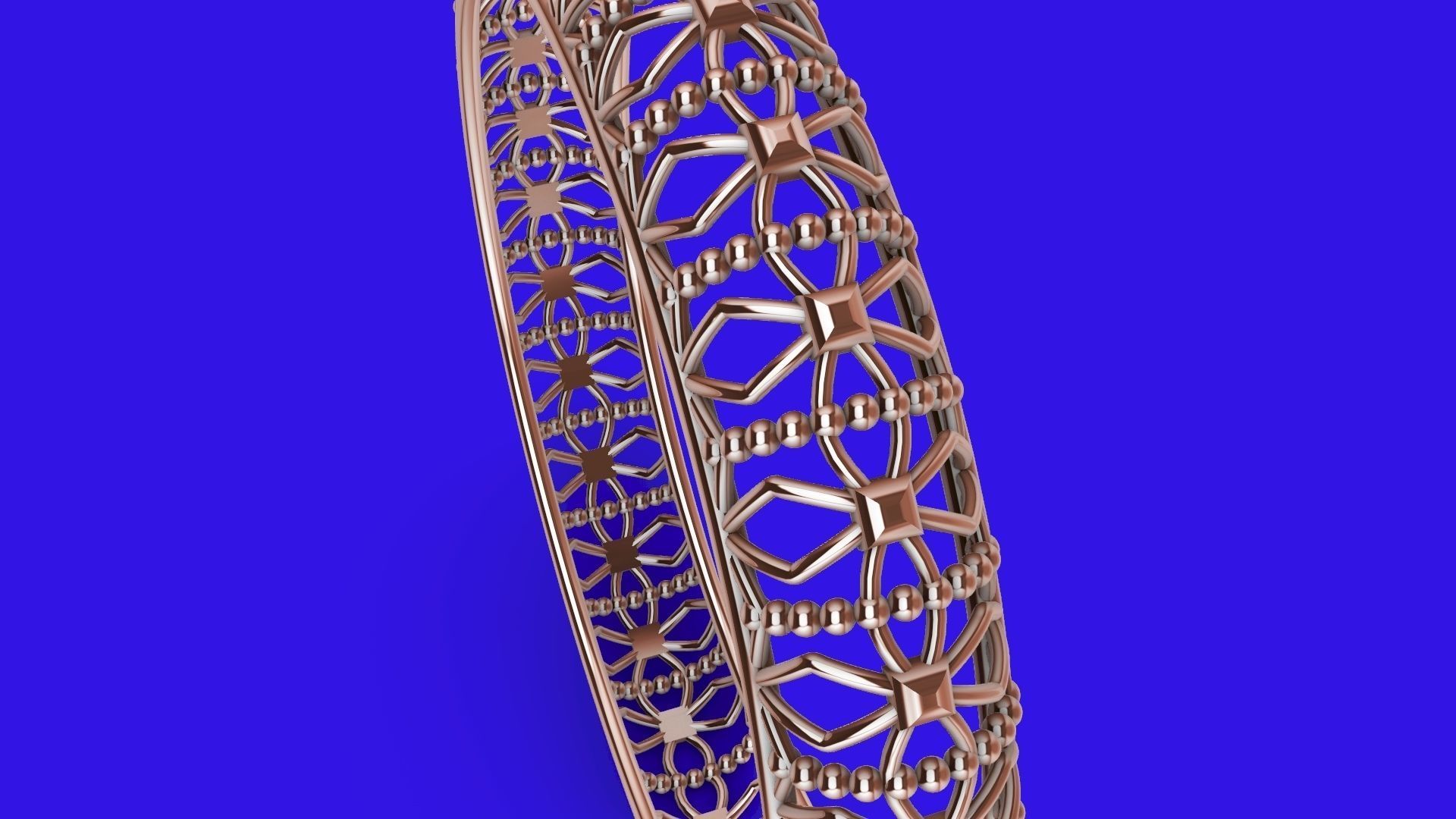 jali milgrain designer bangle stl verified 3D print model_17