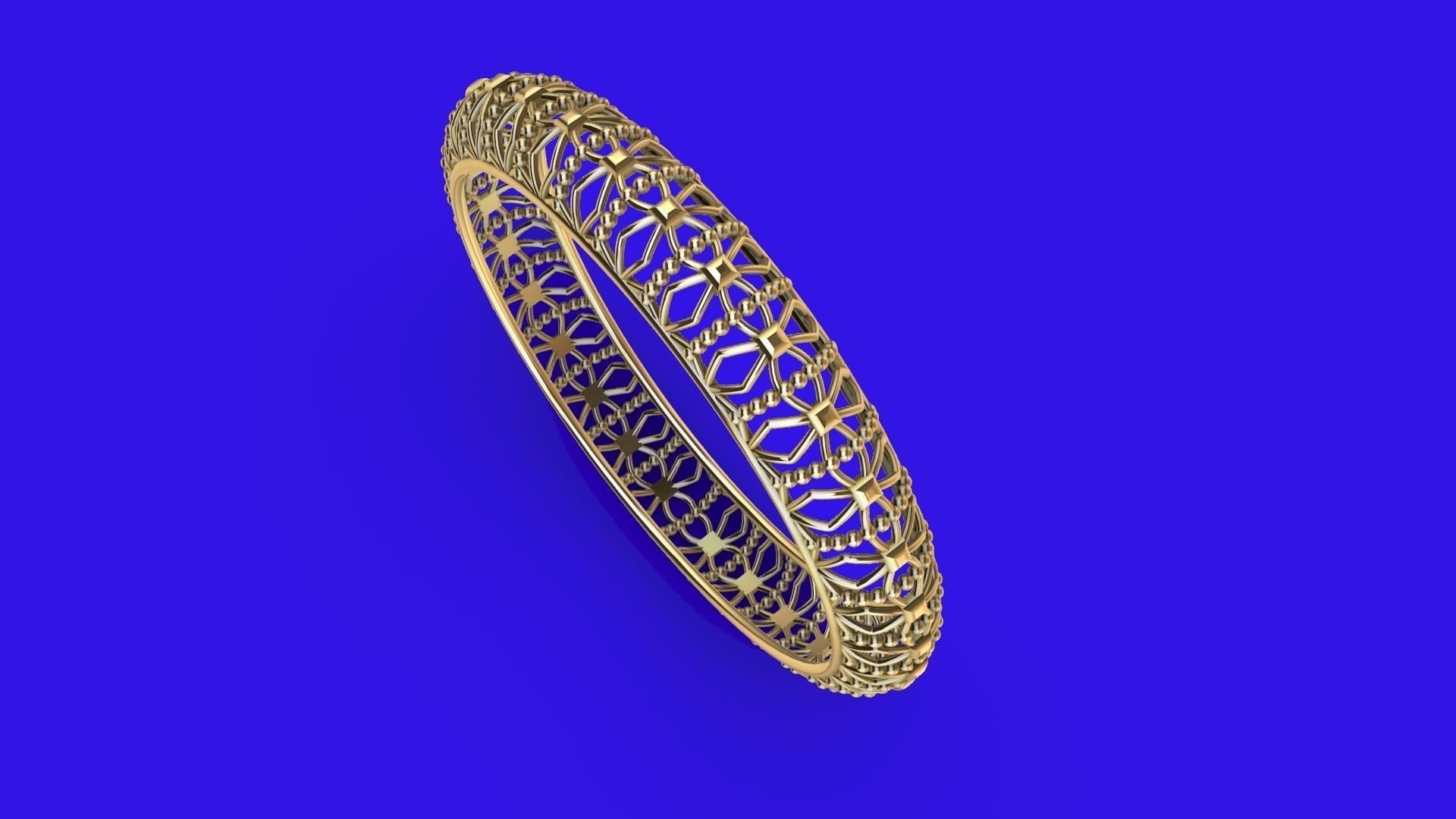 jali milgrain designer bangle stl verified 3D print model_6