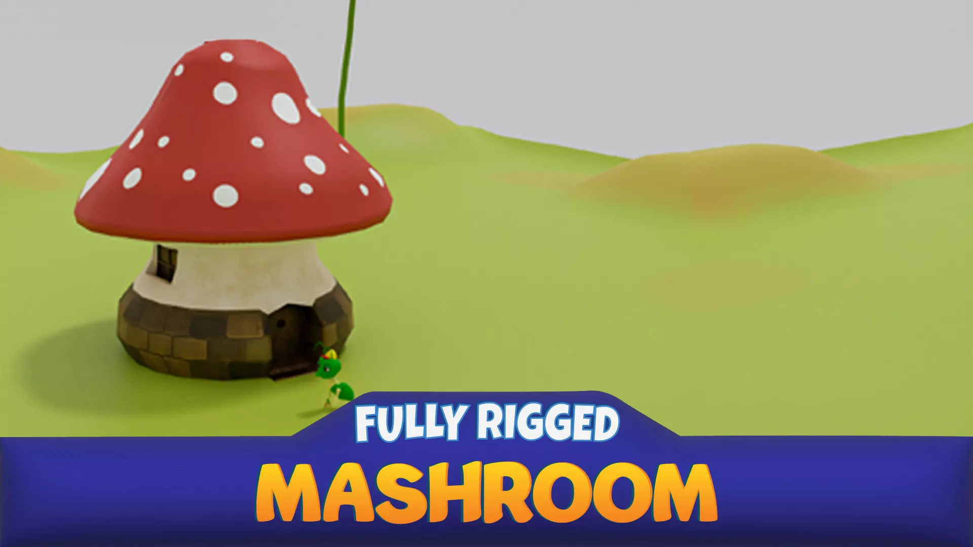 Bugs City Low Poly Cartoon Town 3D Art Free Small Pack Free low-poly 3D model