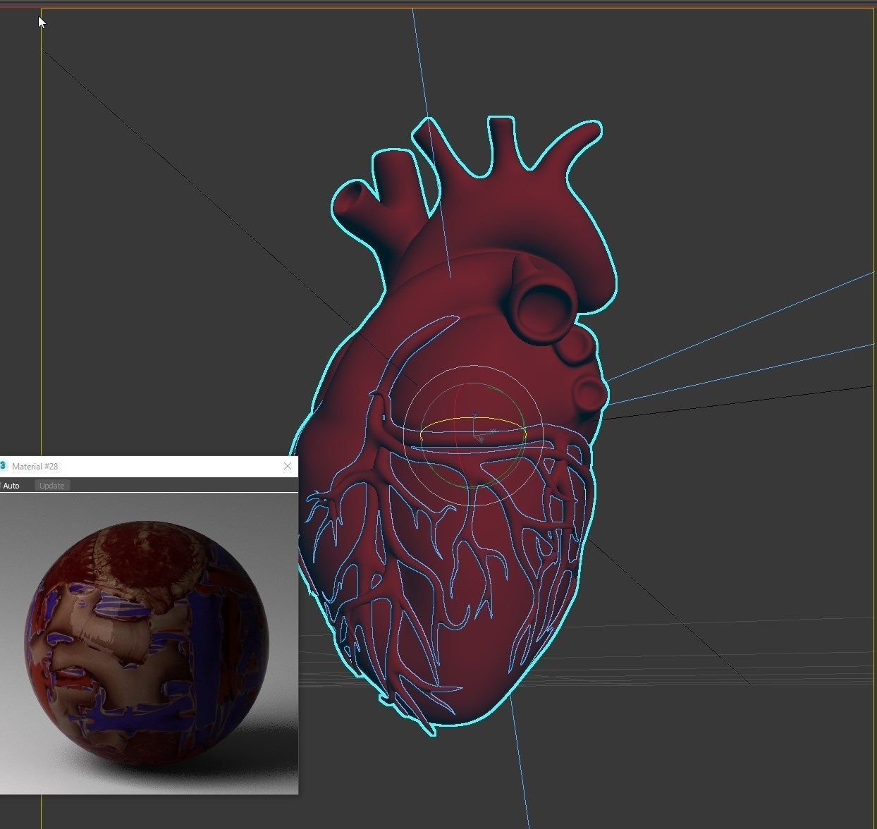 High Quality 3d model of Heart with Veins and arterias Low-poly 3D model_4