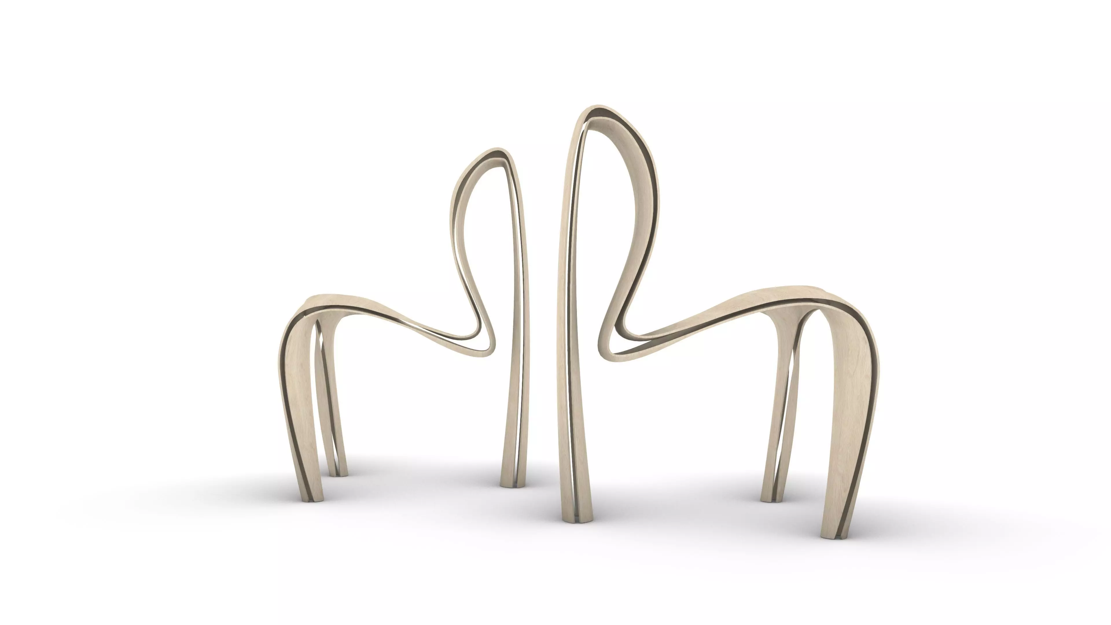 Elegant Chair Low-poly 3D model_0