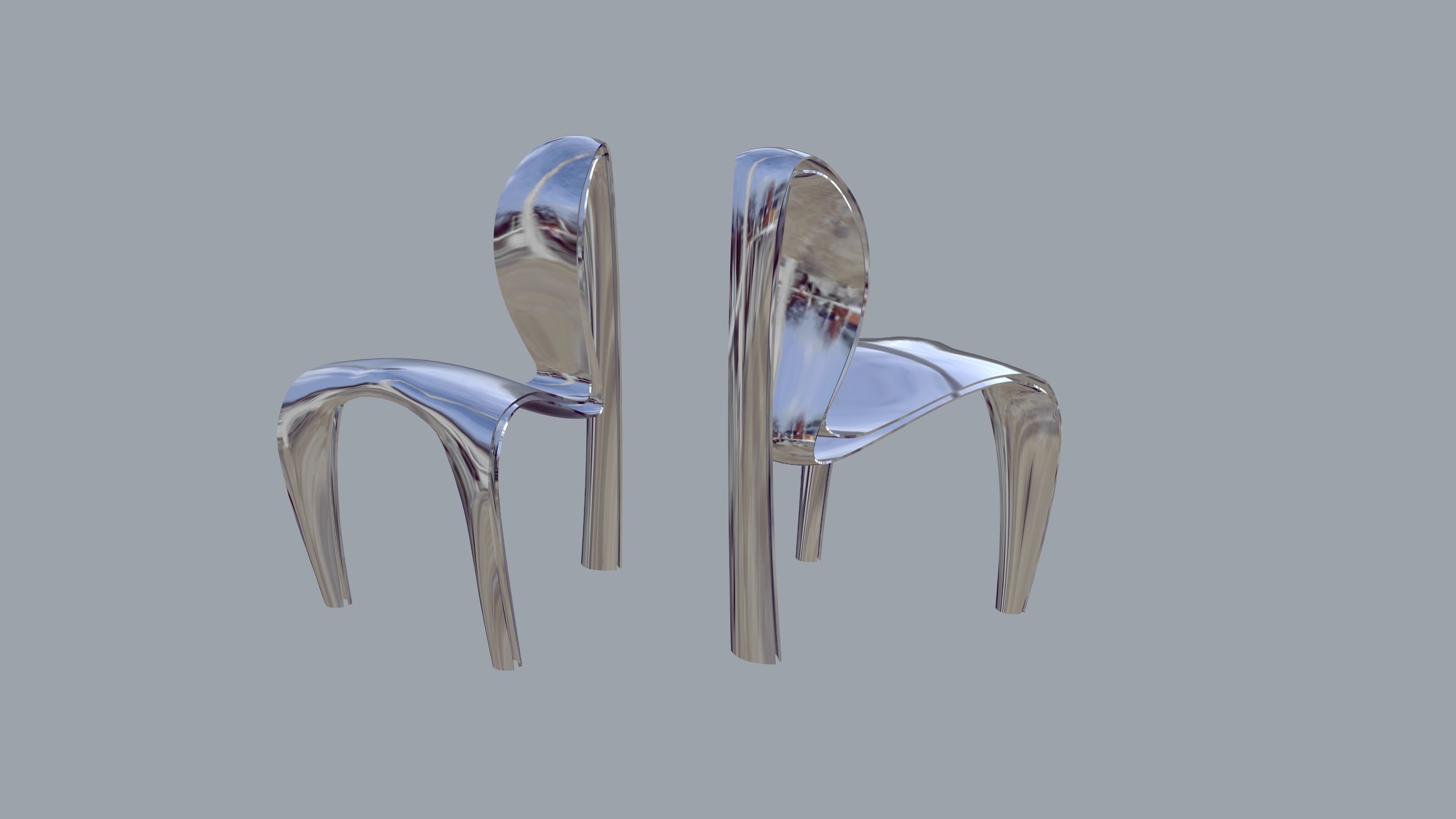 Elegant Chair Low-poly 3D model_5