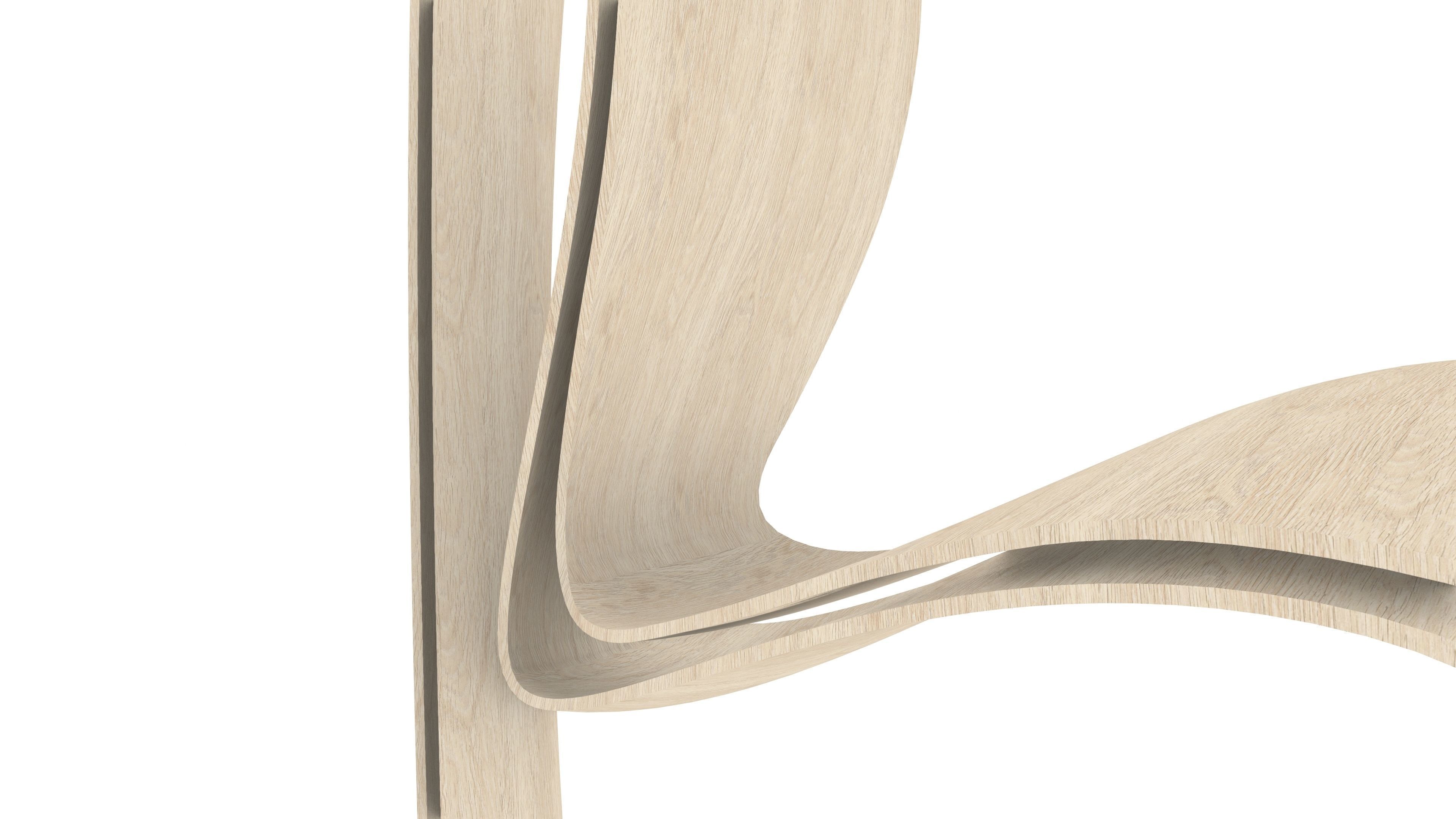 Elegant Chair Low-poly 3D model_4