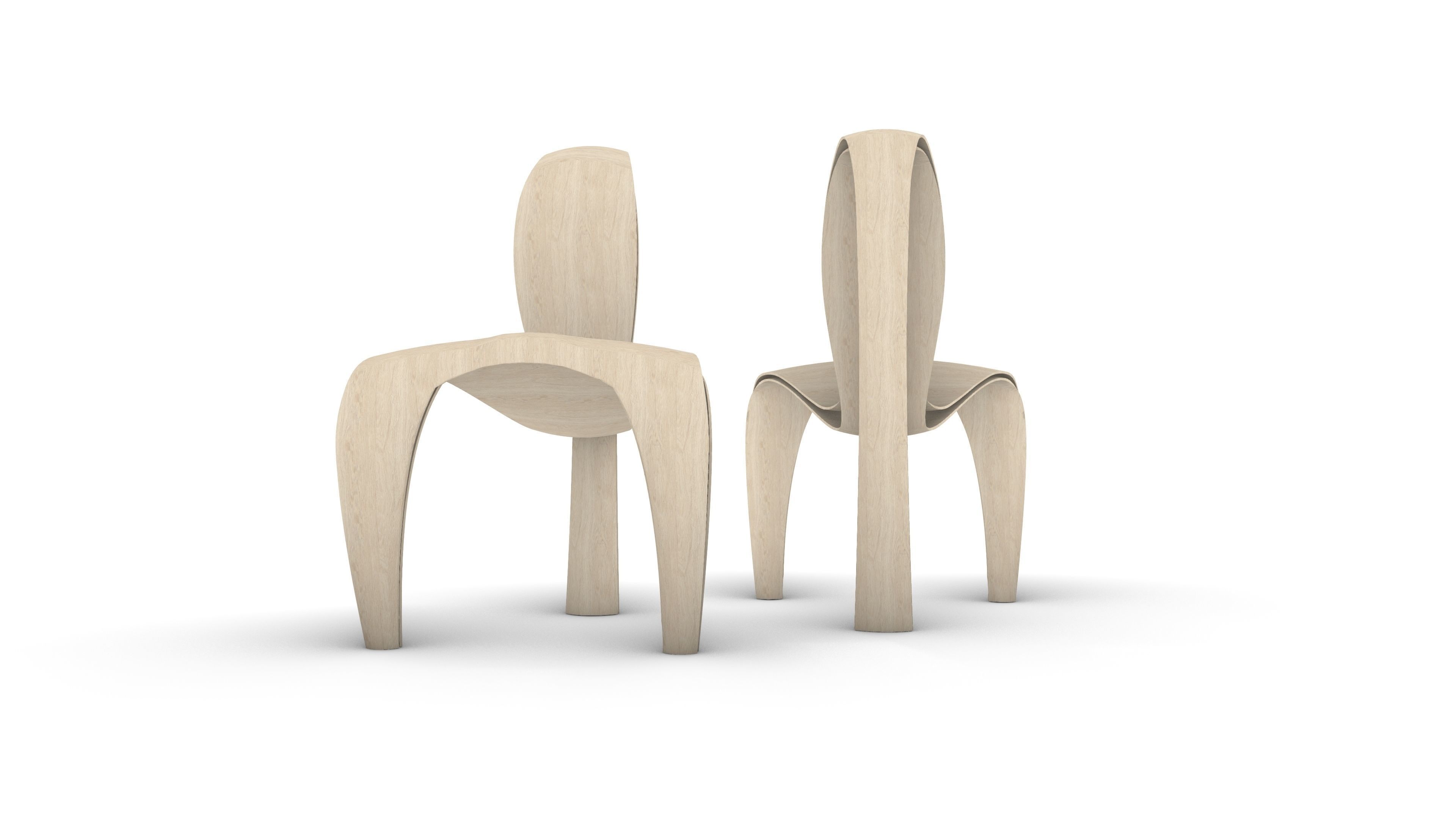 Elegant Chair Low-poly 3D model_3