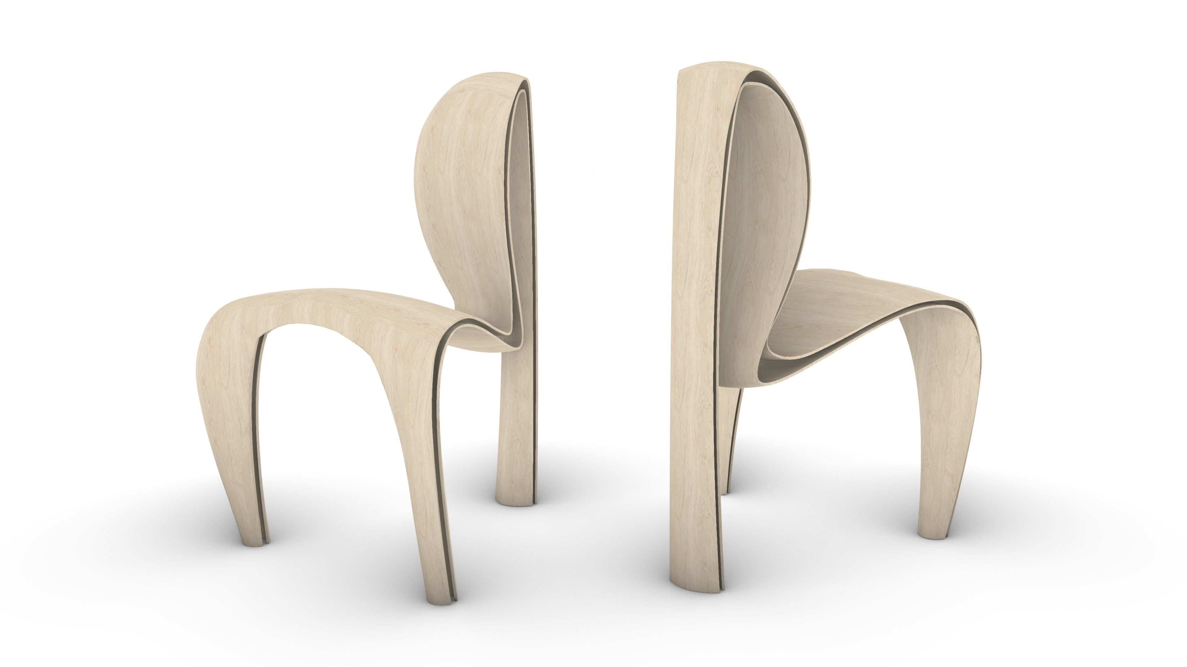Elegant Chair Low-poly 3D model_1