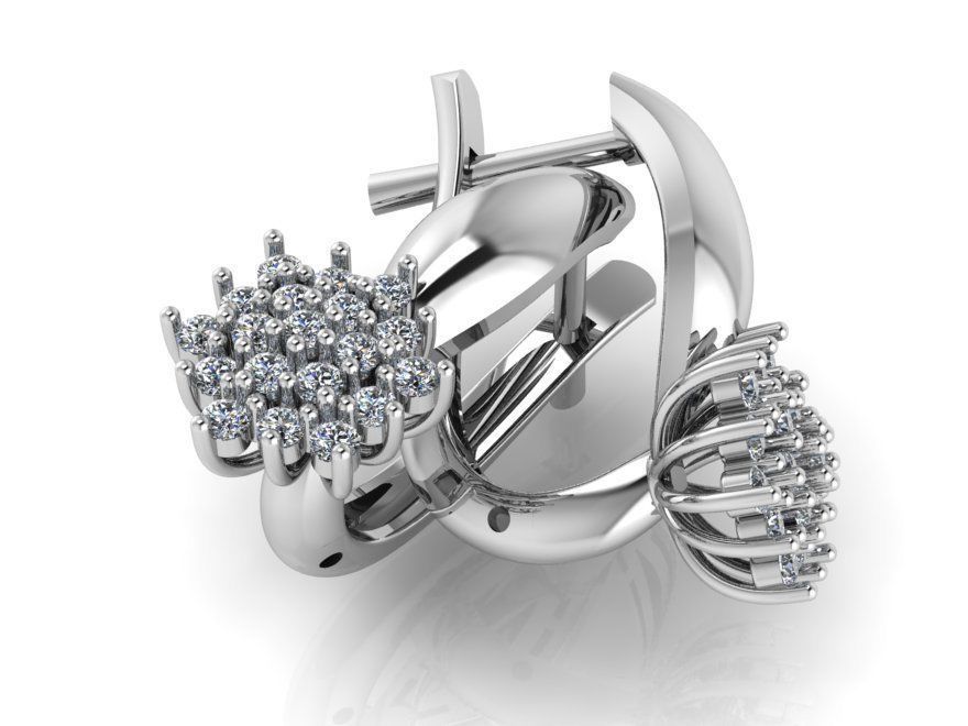 cluster earring 381 3D print model_2