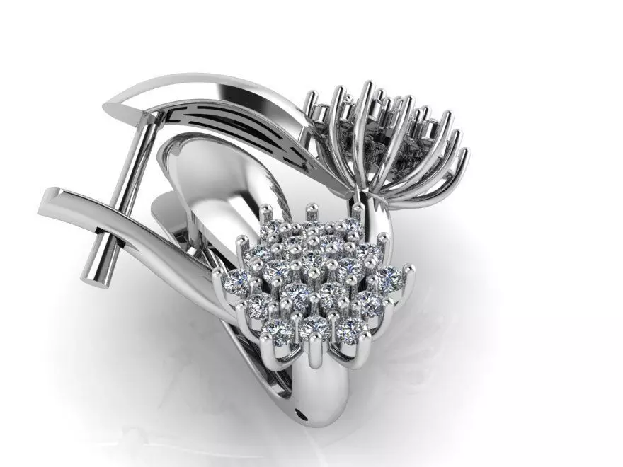 cluster earring 381 3D print model_0