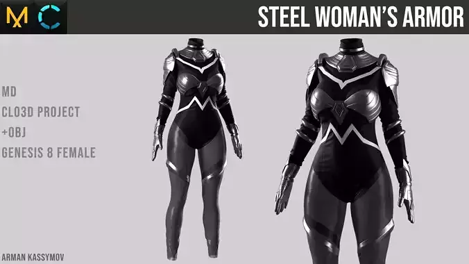 Steel Woman Armor Marvelous Designer Project